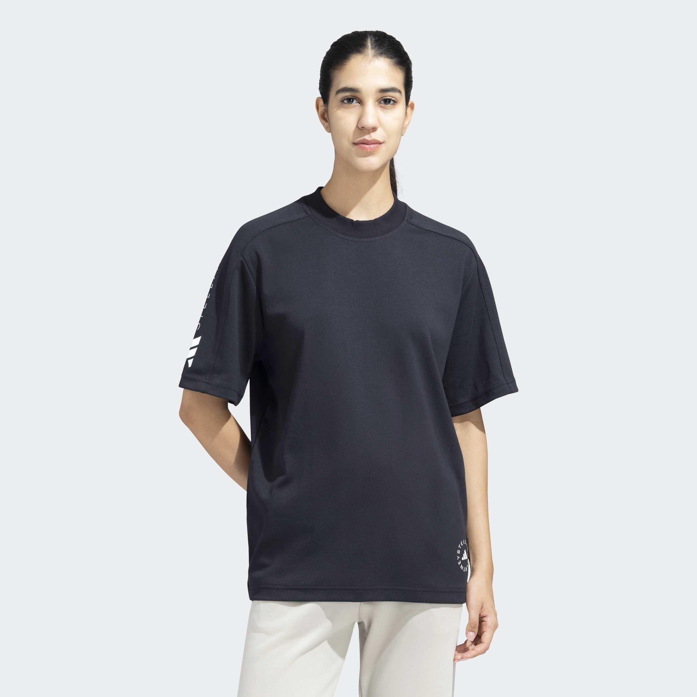 Adidas By Stella Mccartney Logo T-Shirt, Black, A901_ONE, large image number 1