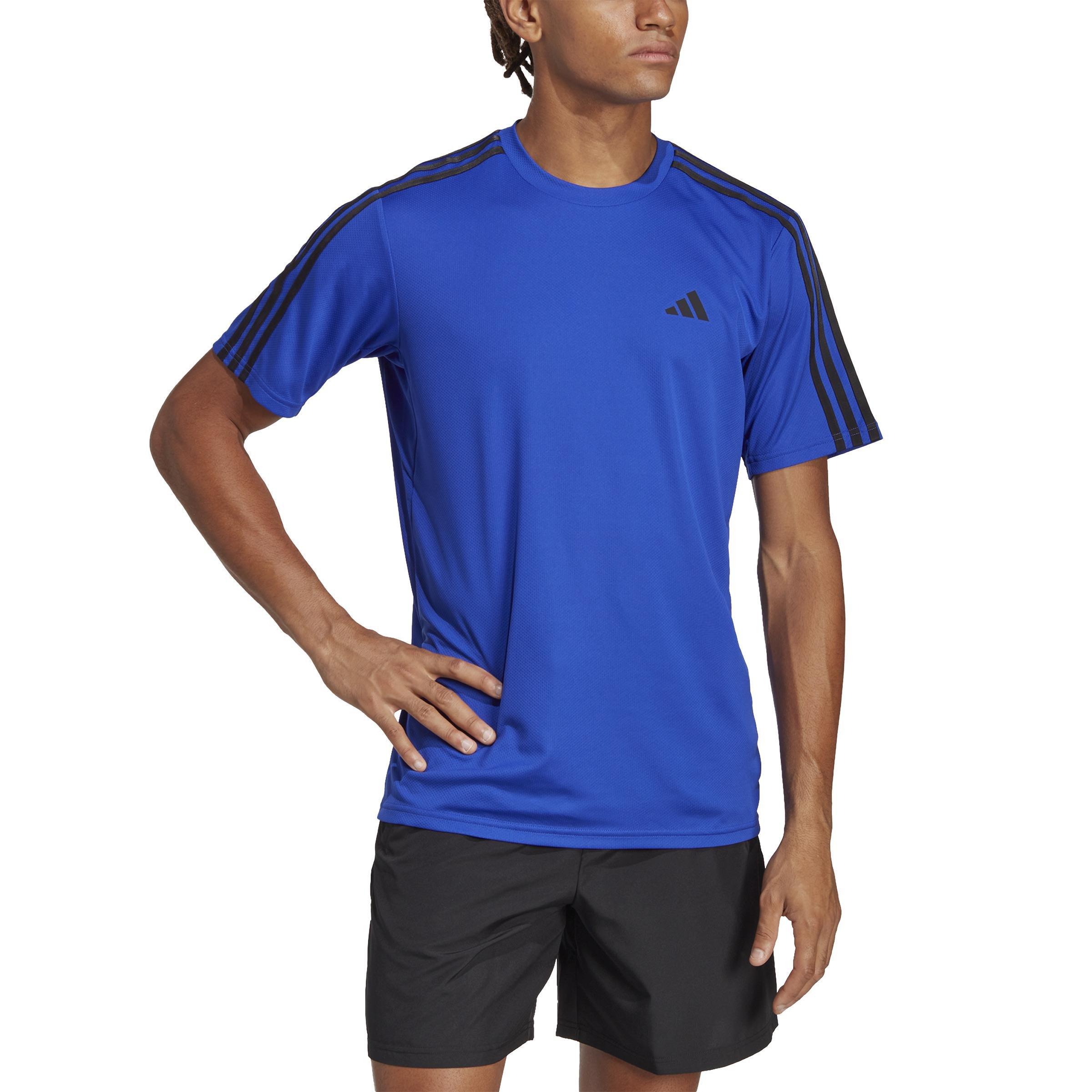 Train Essentials 3-Stripes Training T-Shirt, Blue, A901_ONE, large image number 2