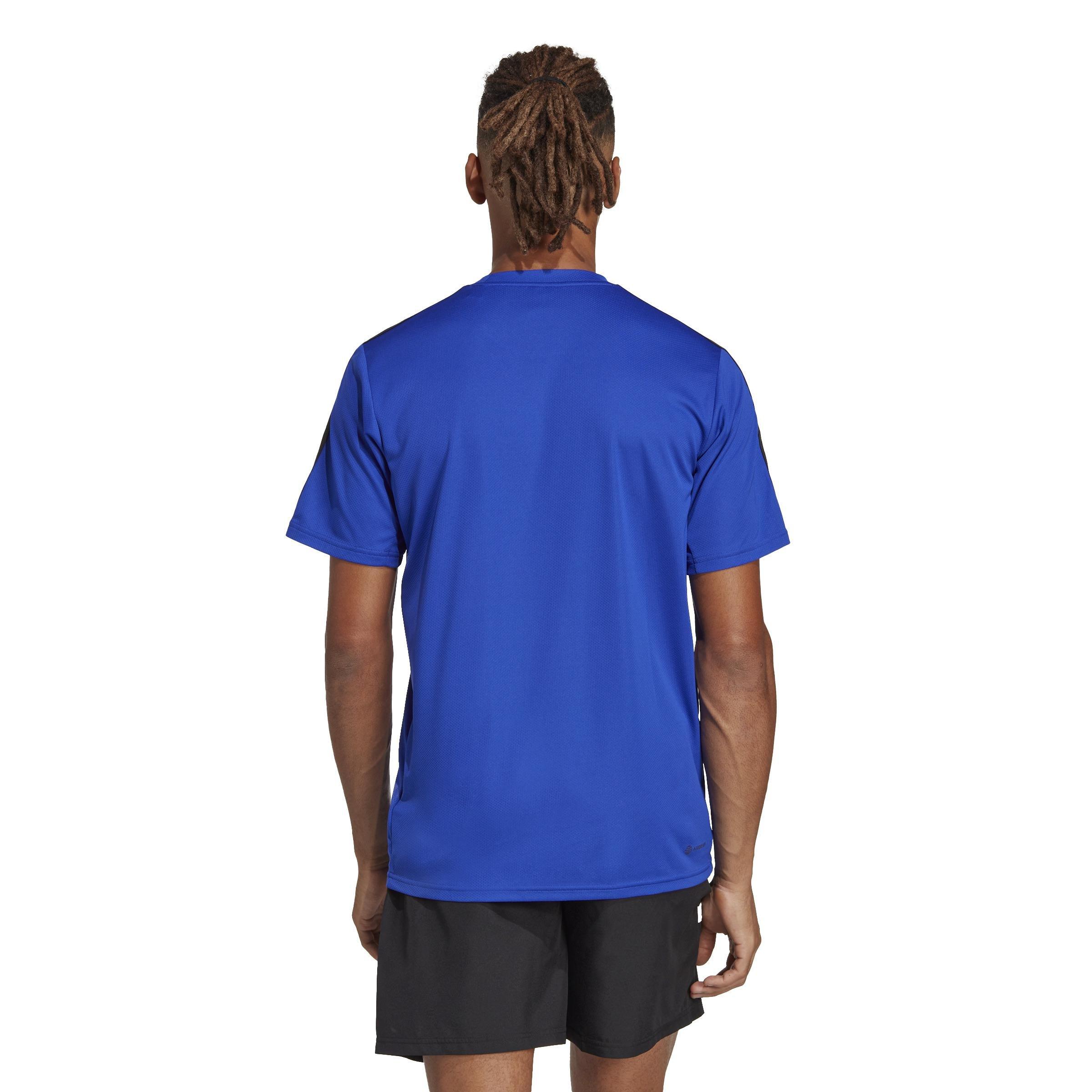 Train Essentials 3-Stripes Training T-Shirt, Blue, A901_ONE, large image number 3