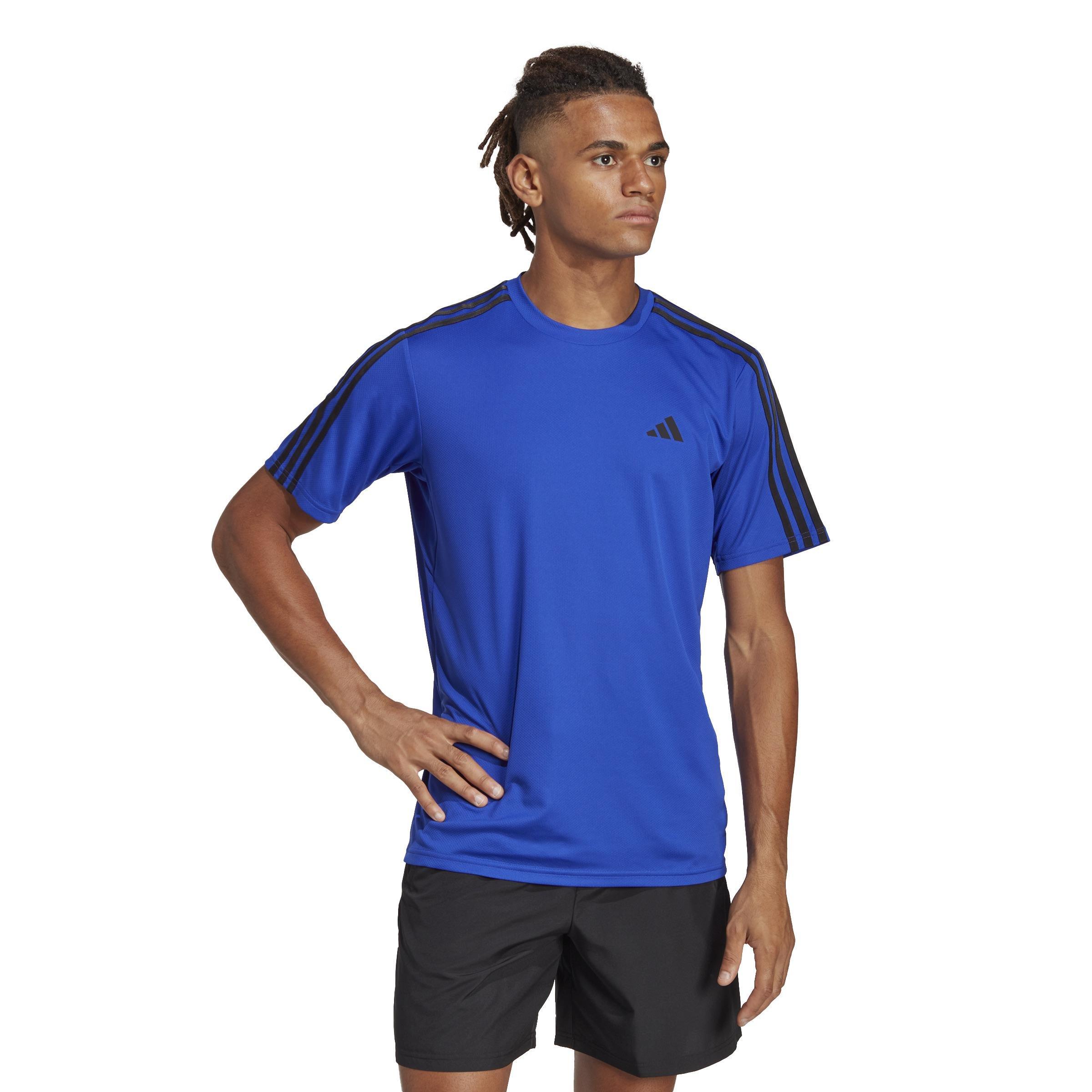 Train Essentials 3-Stripes Training T-Shirt, Blue, A901_ONE, large image number 11