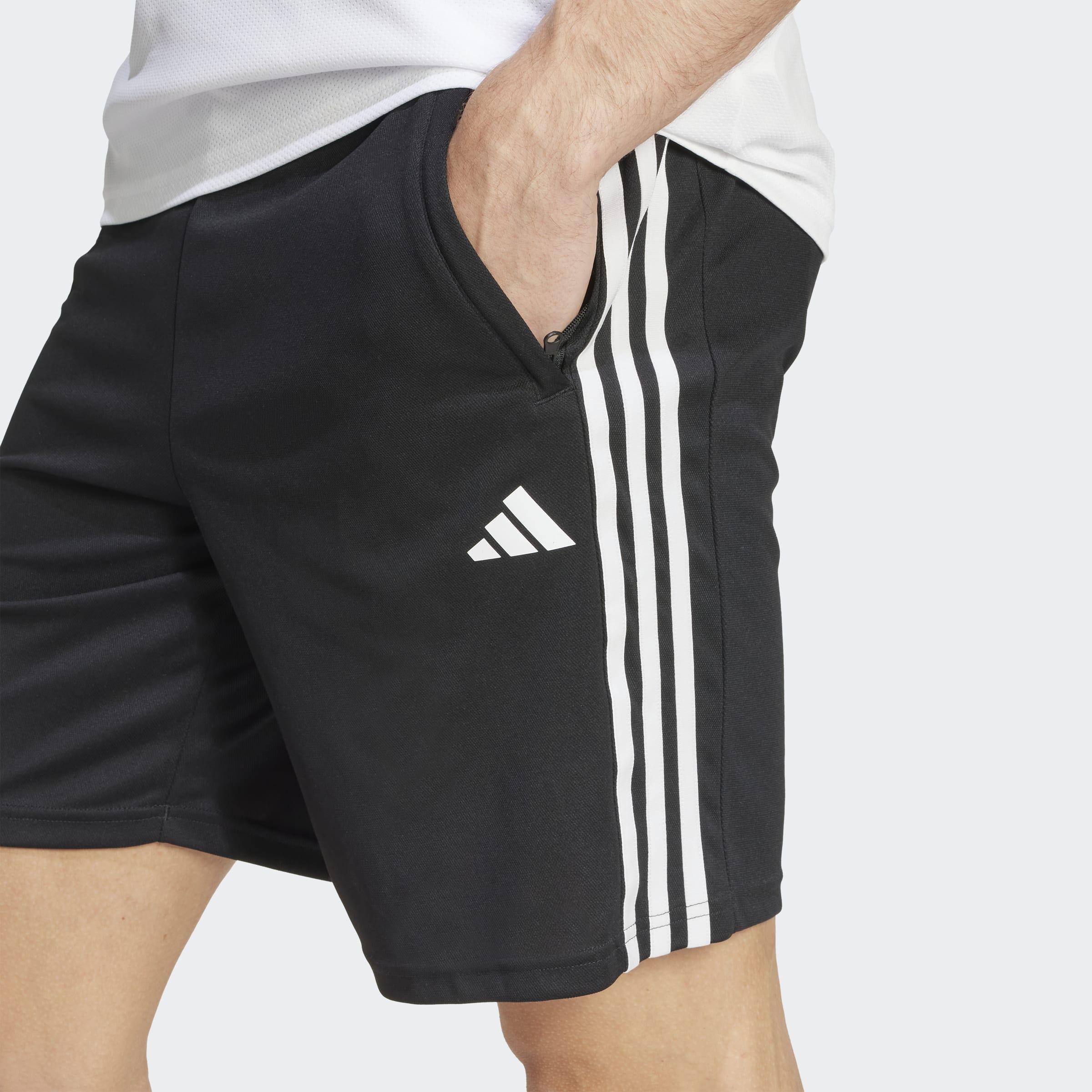Train Essentials Pique 3-Stripes Training Shorts, Black, A901_ONE, large image number 2