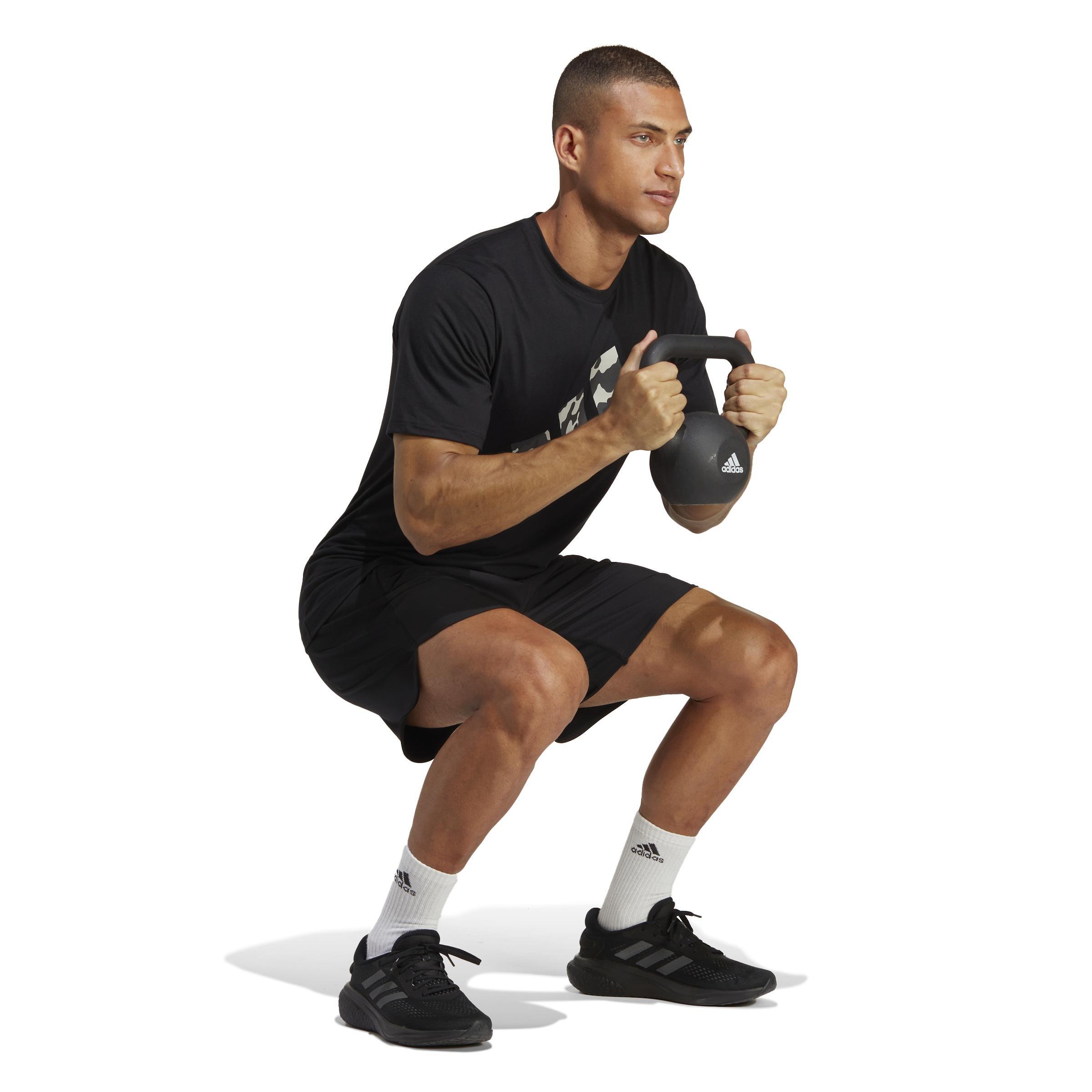 Train Essentials Seasonal Logo Training T-Shirt, Black, A901_ONE, large image number 7