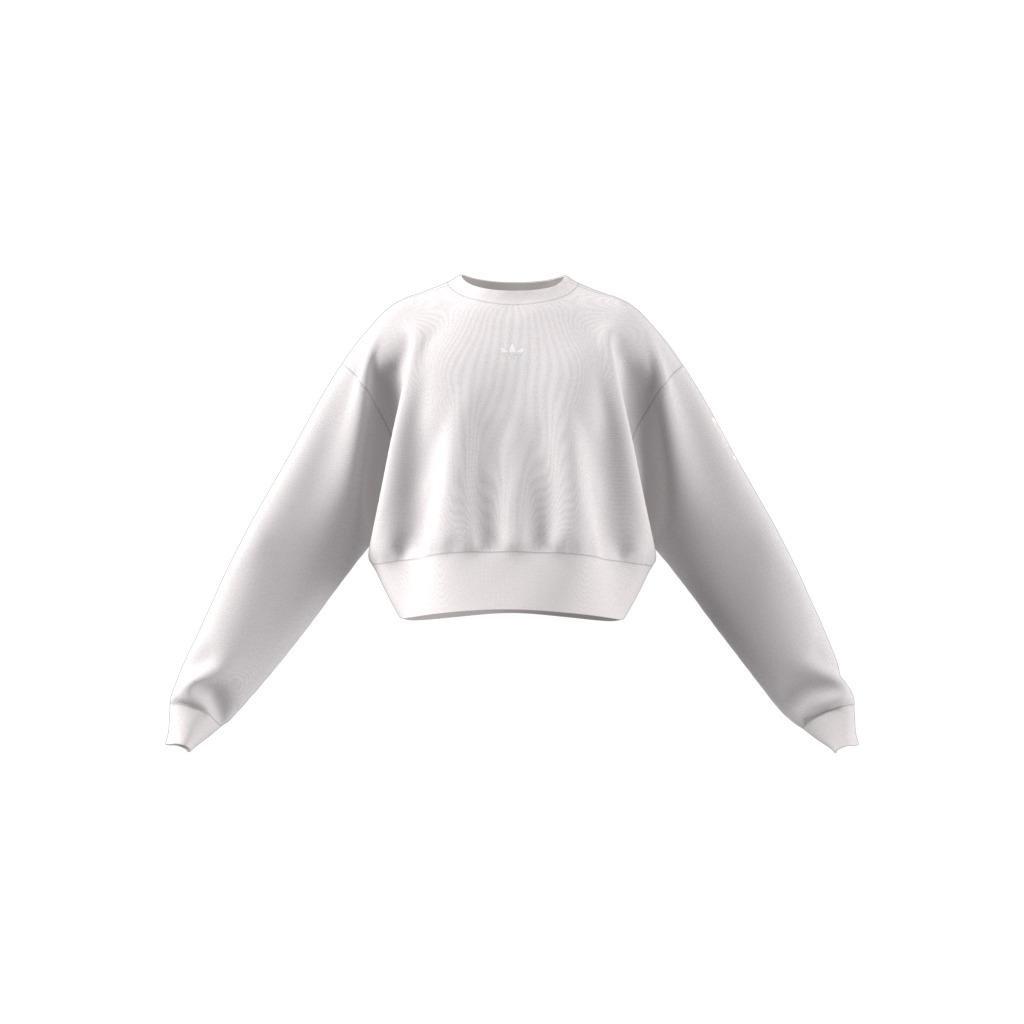 Graphic Print Crop Crew Sweatshirt, White, A901_ONE, large image number 8