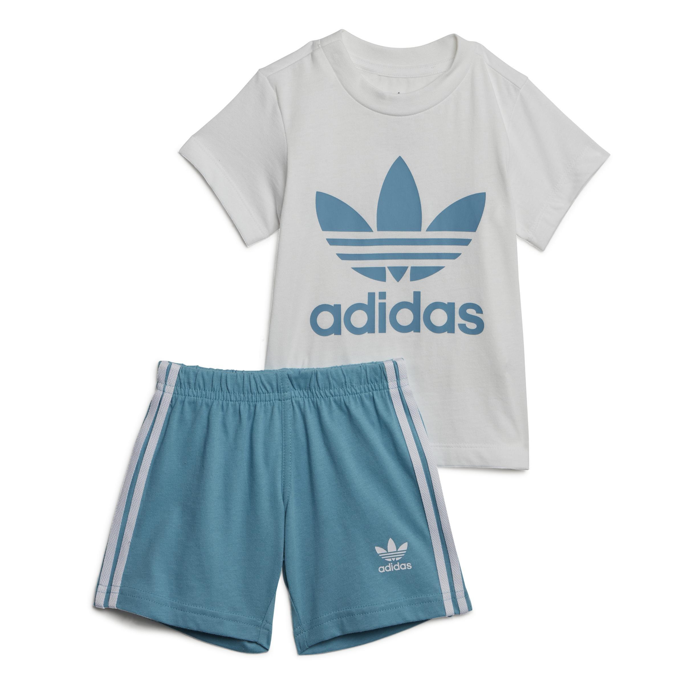 Unisex Trefoil Shorts Tee Set, Blue, A901_ONE, large image number 0