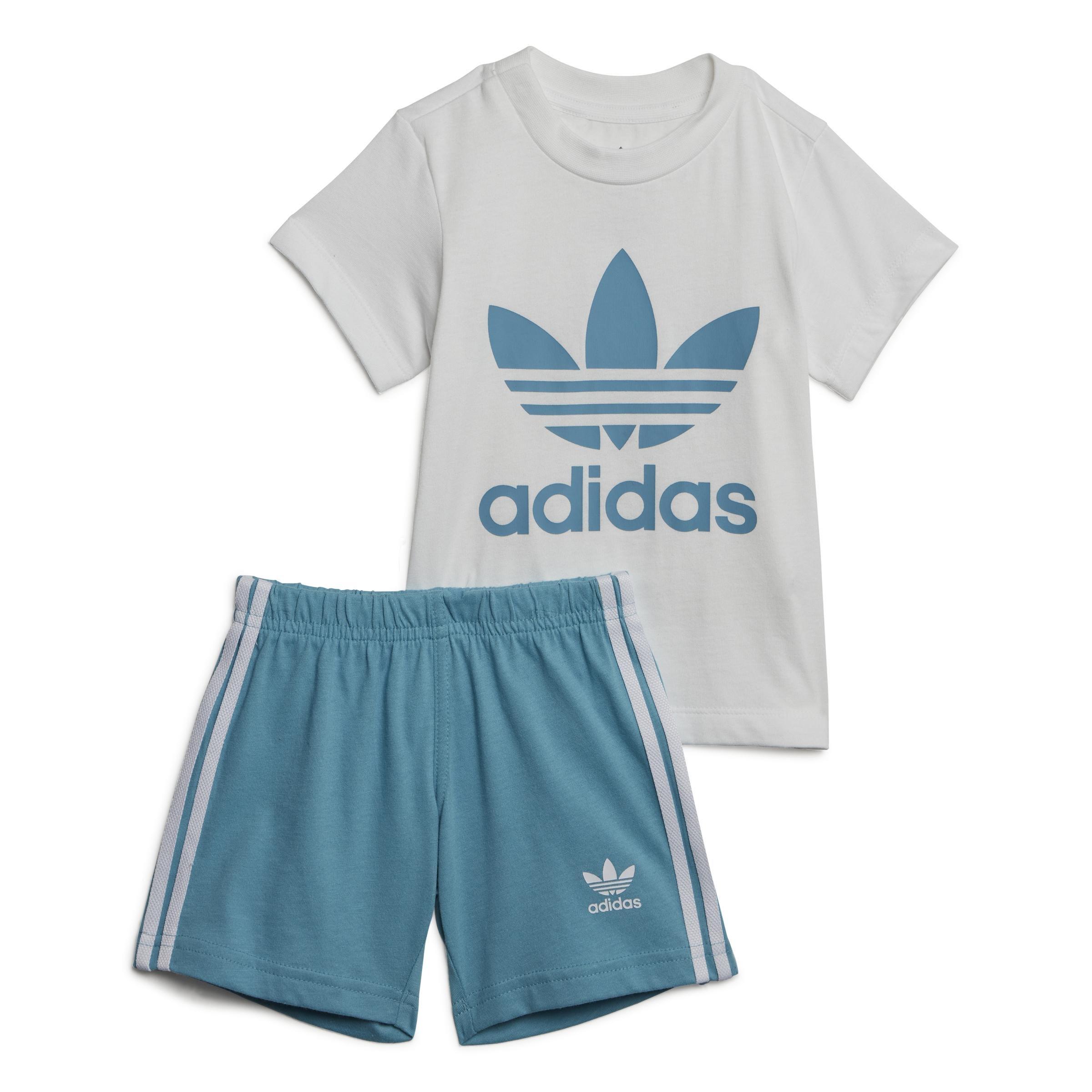 Unisex Trefoil Shorts Tee Set, Blue, A901_ONE, large image number 1