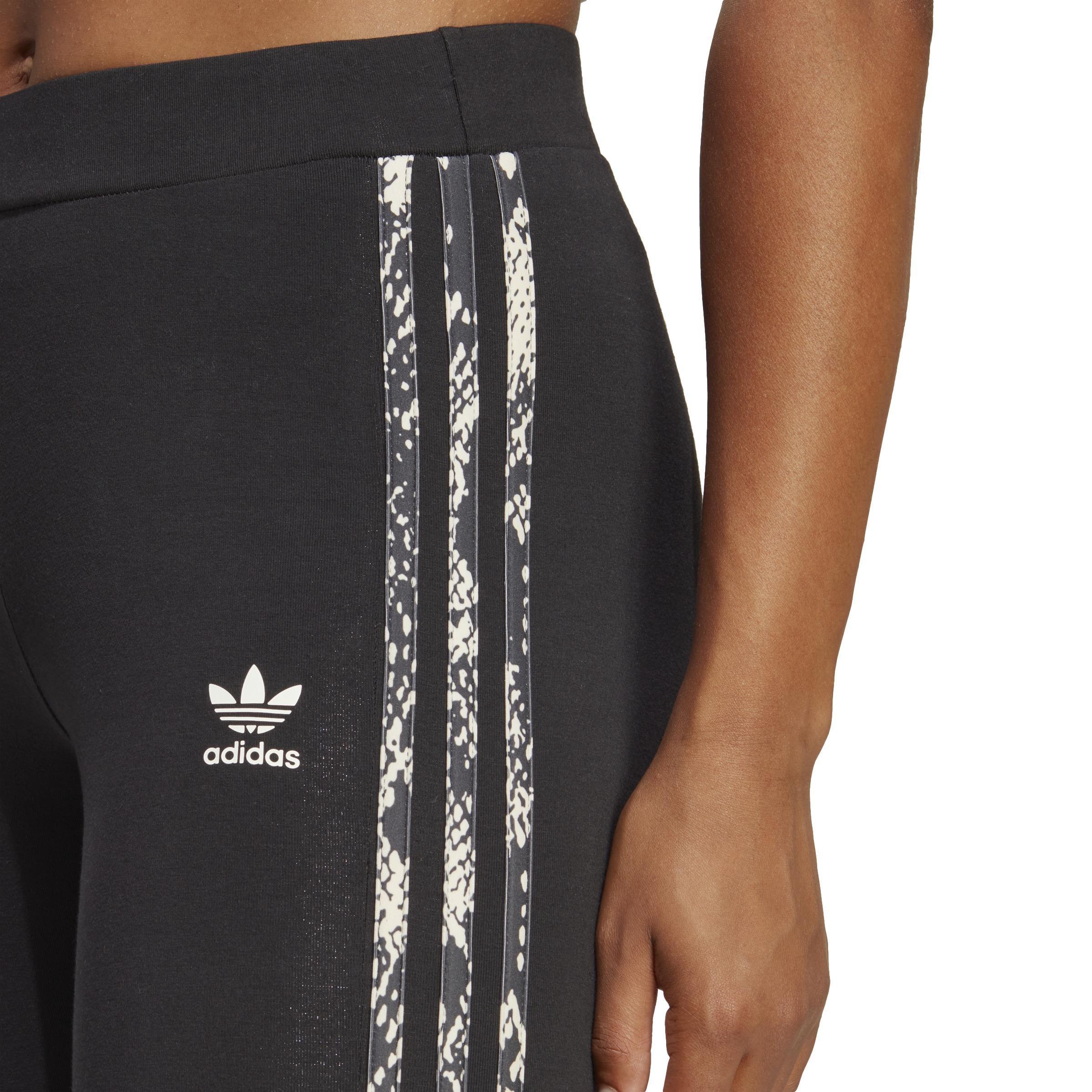 adidas Originals Womens 3 Stripes Floral Leggings - Black