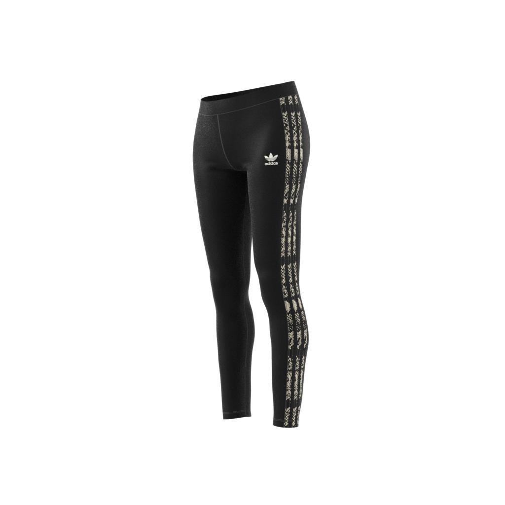 Women 3-Stripes Print Leggings, Black