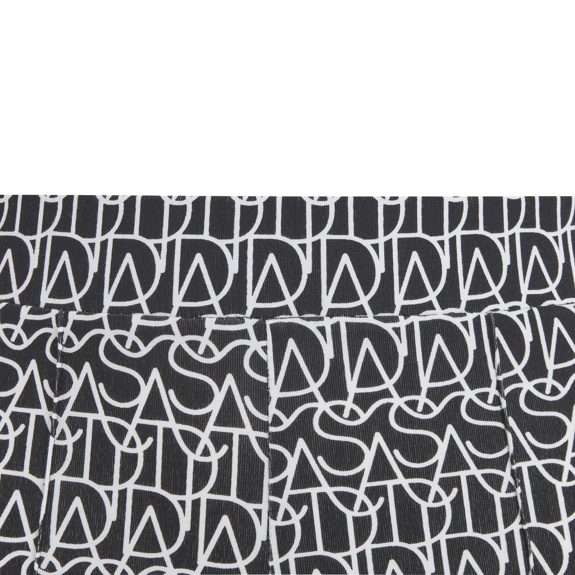 Kids Brand Love Print Cotton Biker Tights, Black, A901_ONE, large image number 3