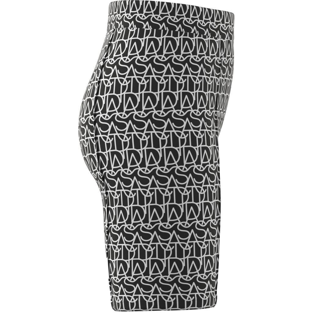 Kids Brand Love Print Cotton Biker Tights, Black, A901_ONE, large image number 8