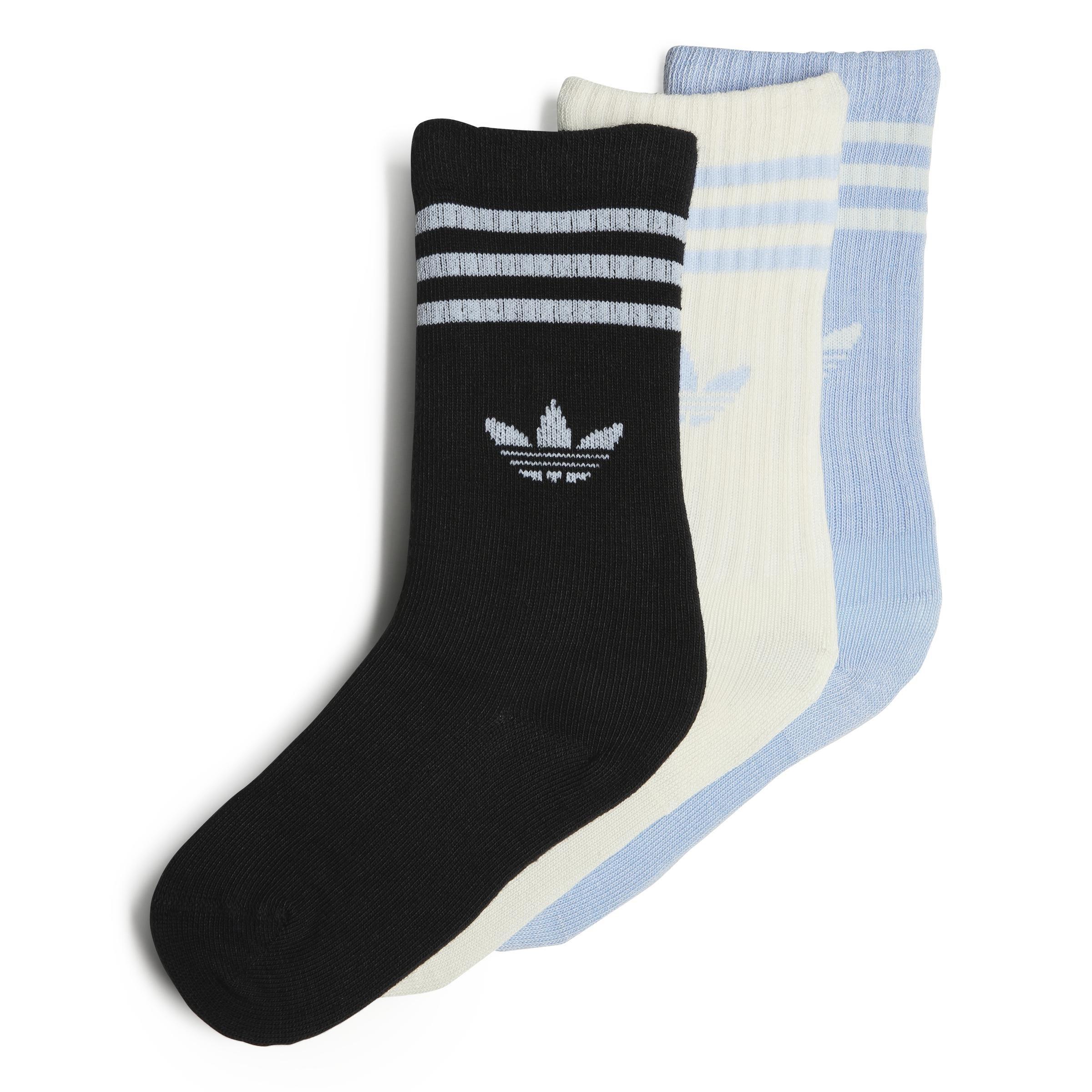 Unisex Crew Socks 3 Pairs, Blue, A901_ONE, large image number 0