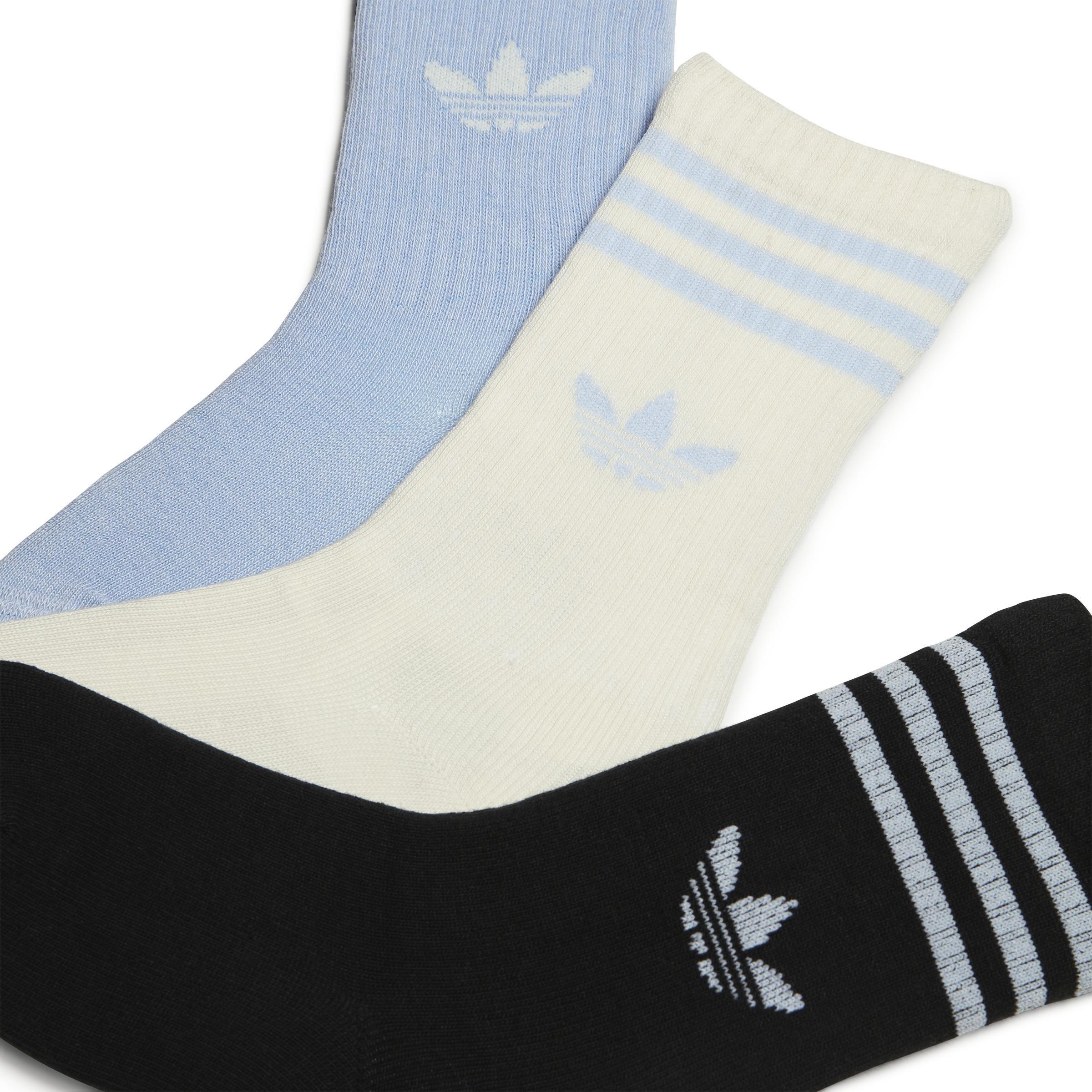 Unisex Crew Socks 3 Pairs, Blue, A901_ONE, large image number 1