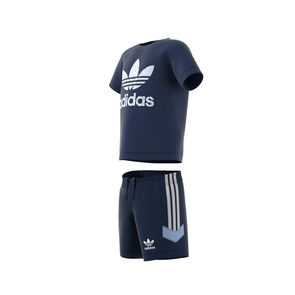 Unisex Kids adidas Rekive Shorts and Tee Set, Blue, A901_ONE, large image number 10