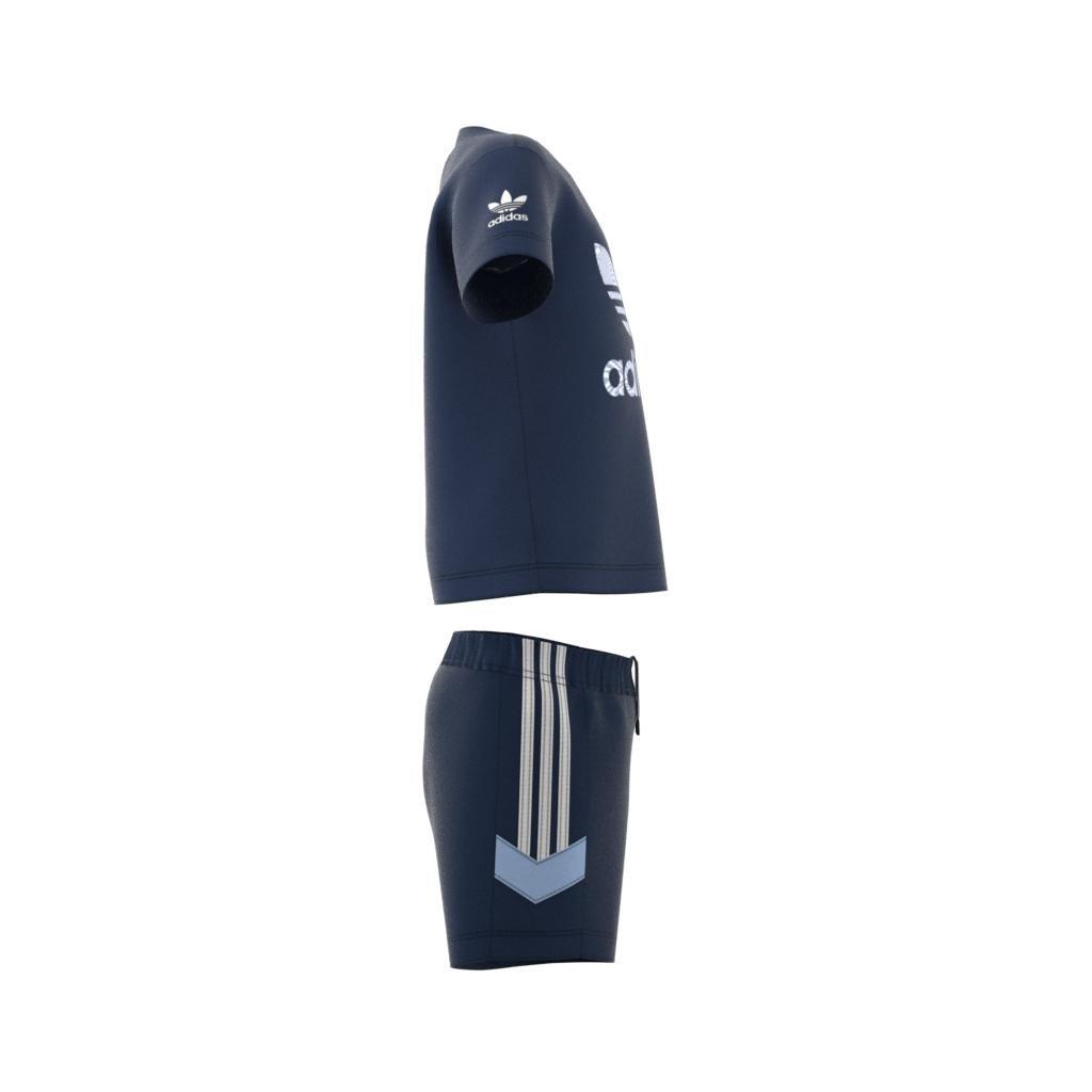 Unisex Kids adidas Rekive Shorts and Tee Set, Blue, A901_ONE, large image number 12