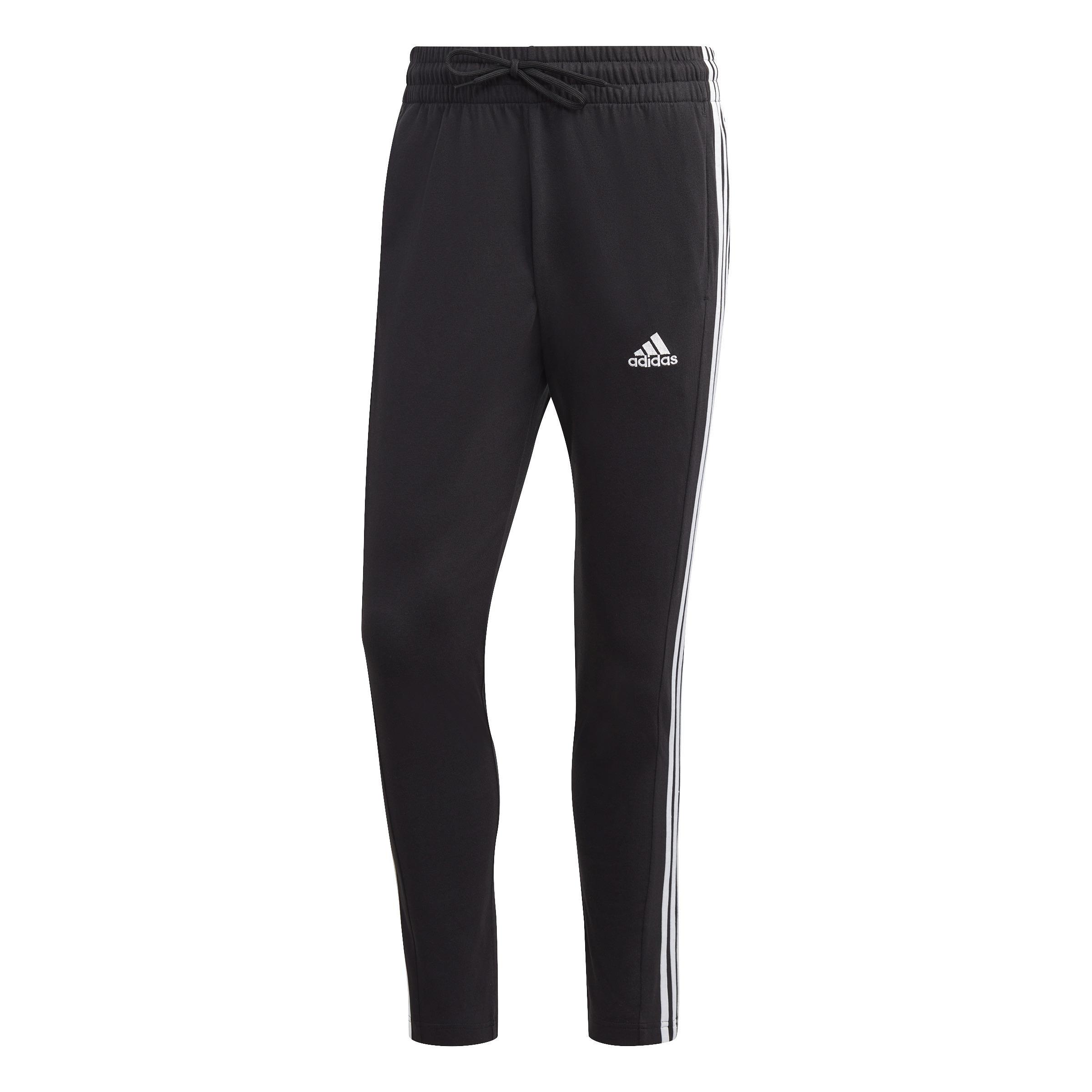 Essentials Single Jersey Tapered Open Hem 3-Stripes Joggers, Black, A901_ONE, large image number 0