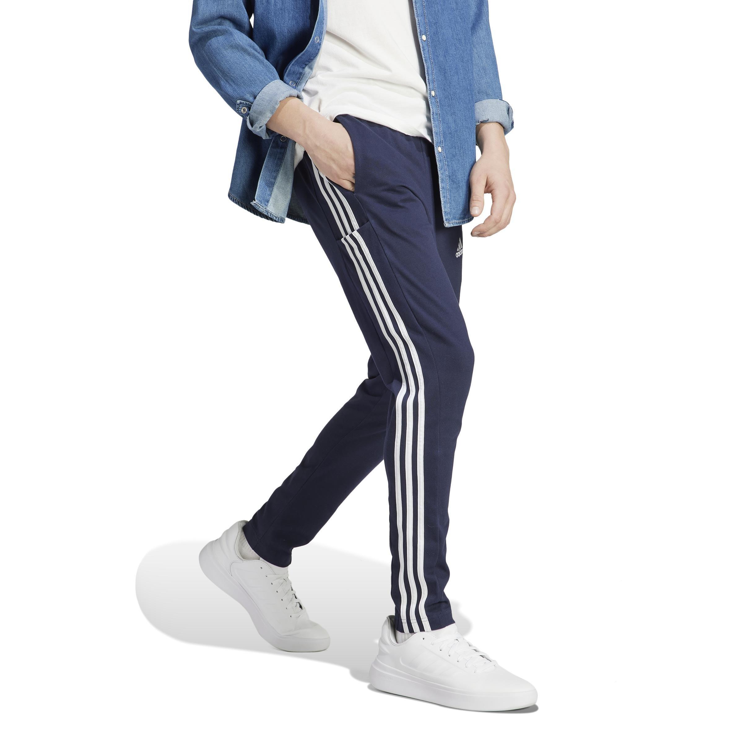 Essentials Single Jersey 3-Stripes Joggers, Blue, A901_ONE, large image number 10