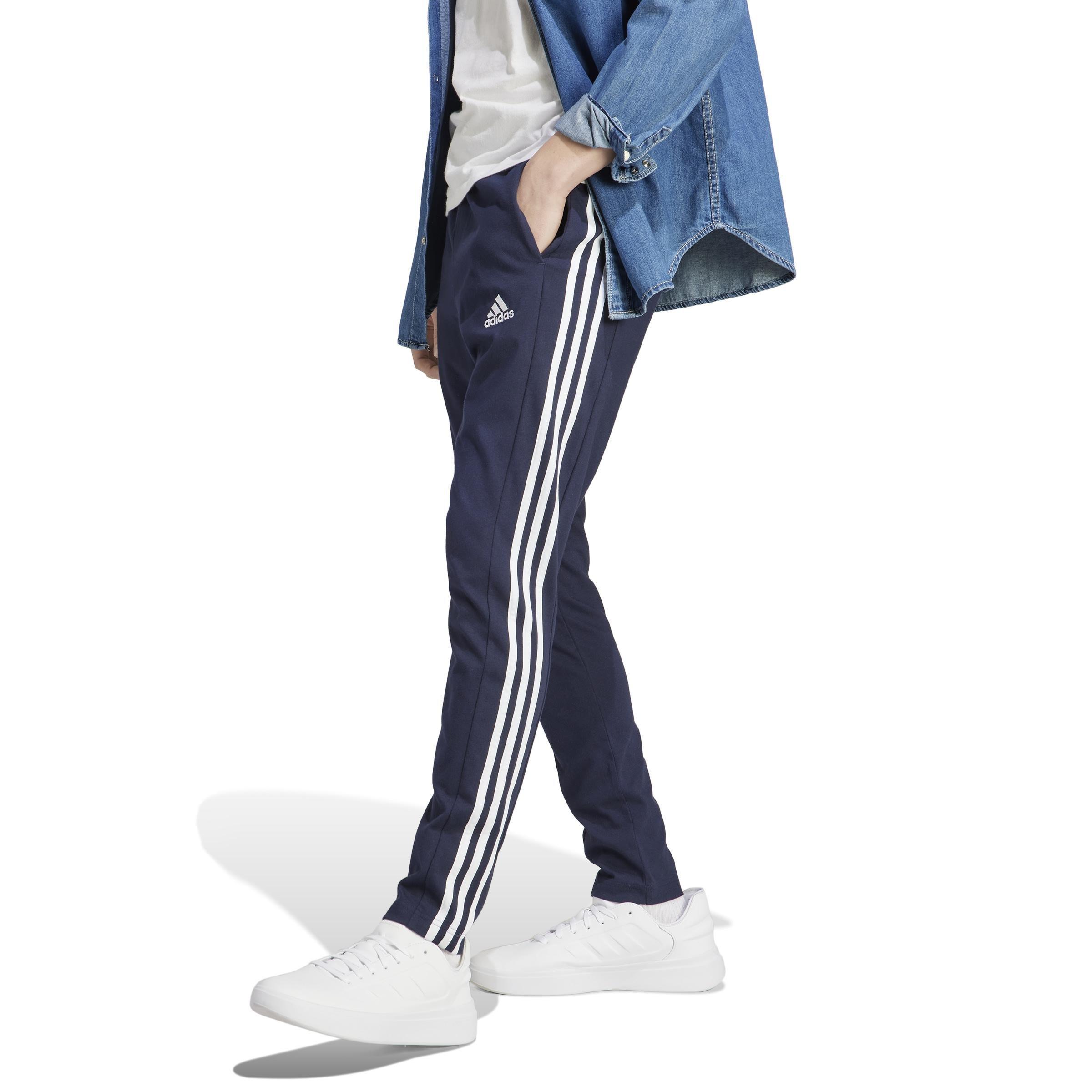 Essentials Single Jersey 3-Stripes Joggers, Blue, A901_ONE, large image number 12