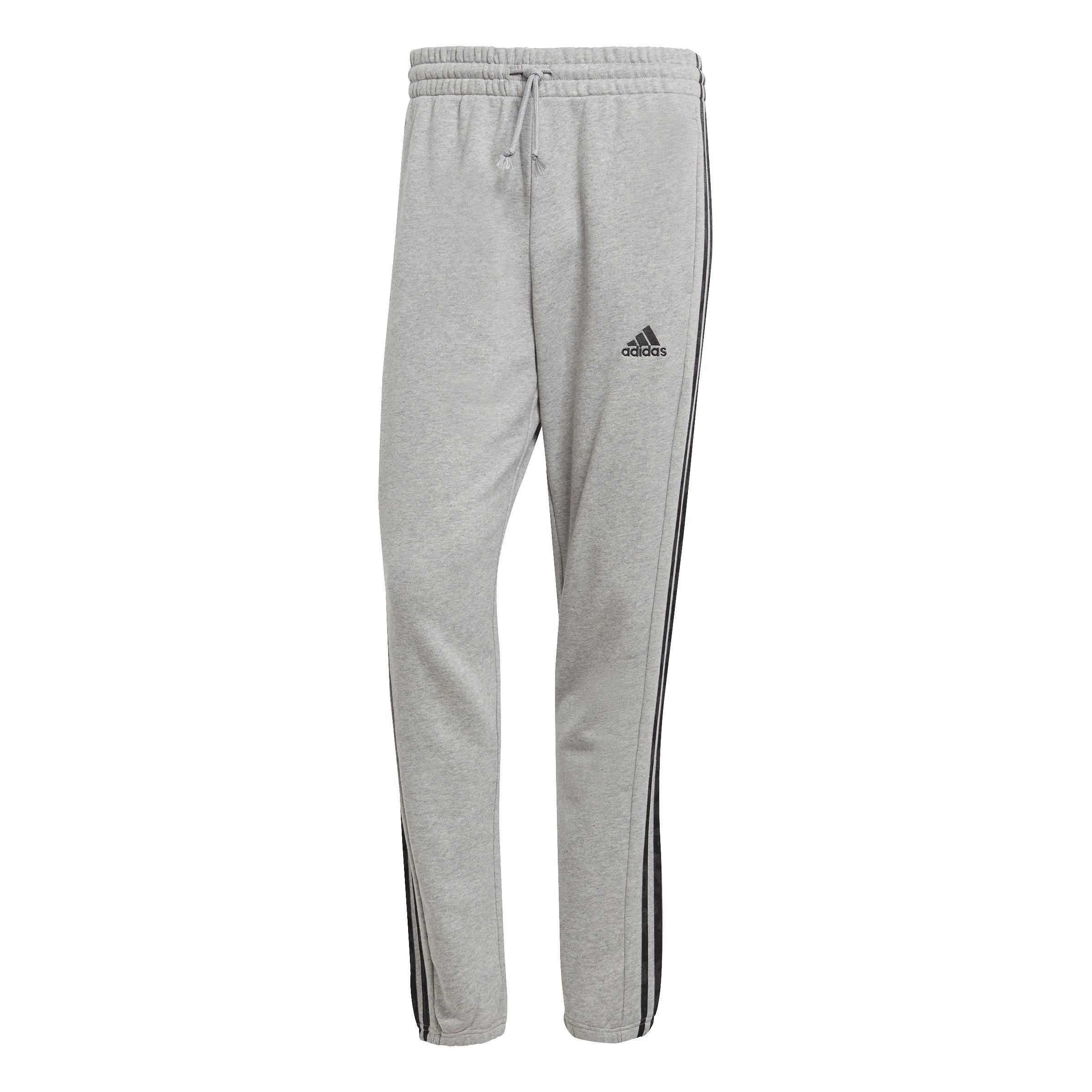 Essentials French Terry Tapered Elastic Cuff 3-Stripes Joggers, Grey, A901_ONE, large image number 0