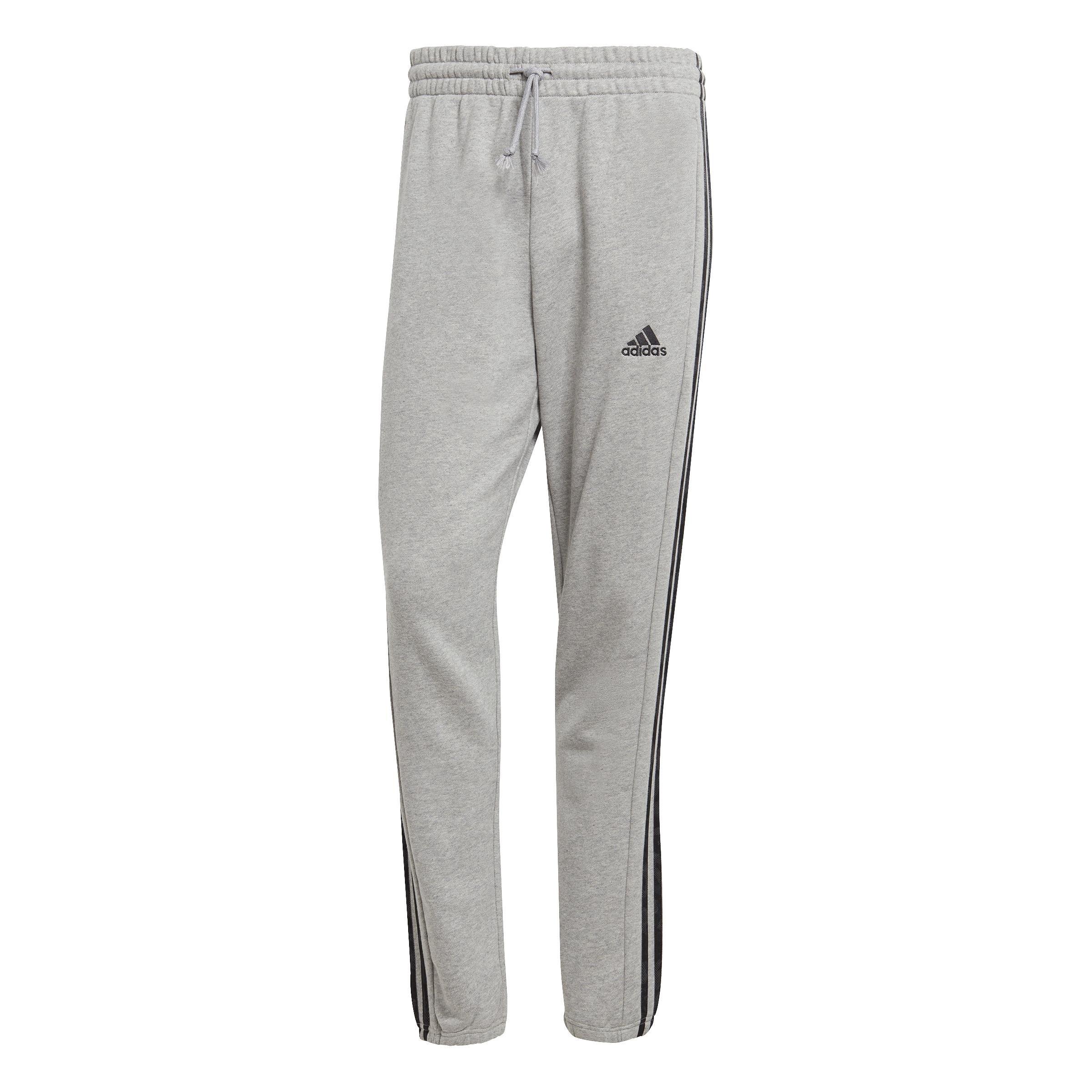 Essentials French Terry Tapered Elastic Cuff 3-Stripes Joggers, Grey, A901_ONE, large image number 1