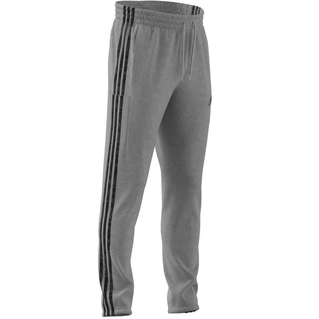 Essentials French Terry Tapered Elastic Cuff 3-Stripes Joggers, Grey, A901_ONE, large image number 3