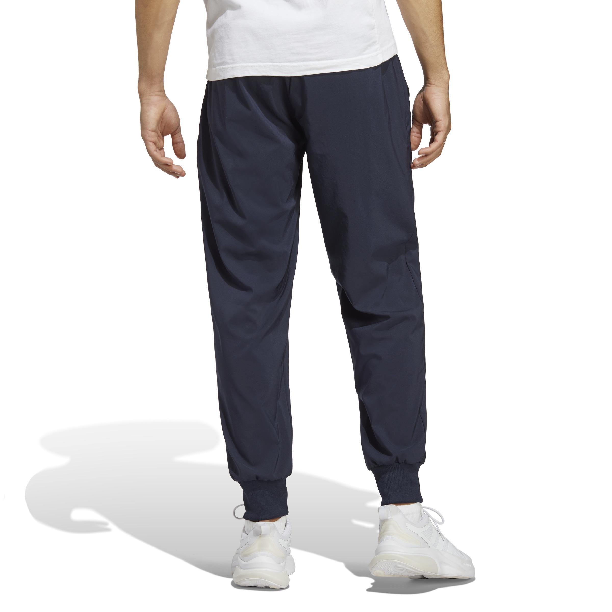 AEROREADY Essentials Stanford Tapered Cuff Embroidered Small Logo Tracksuit Bottoms, Blue, A901_ONE, large image number 2
