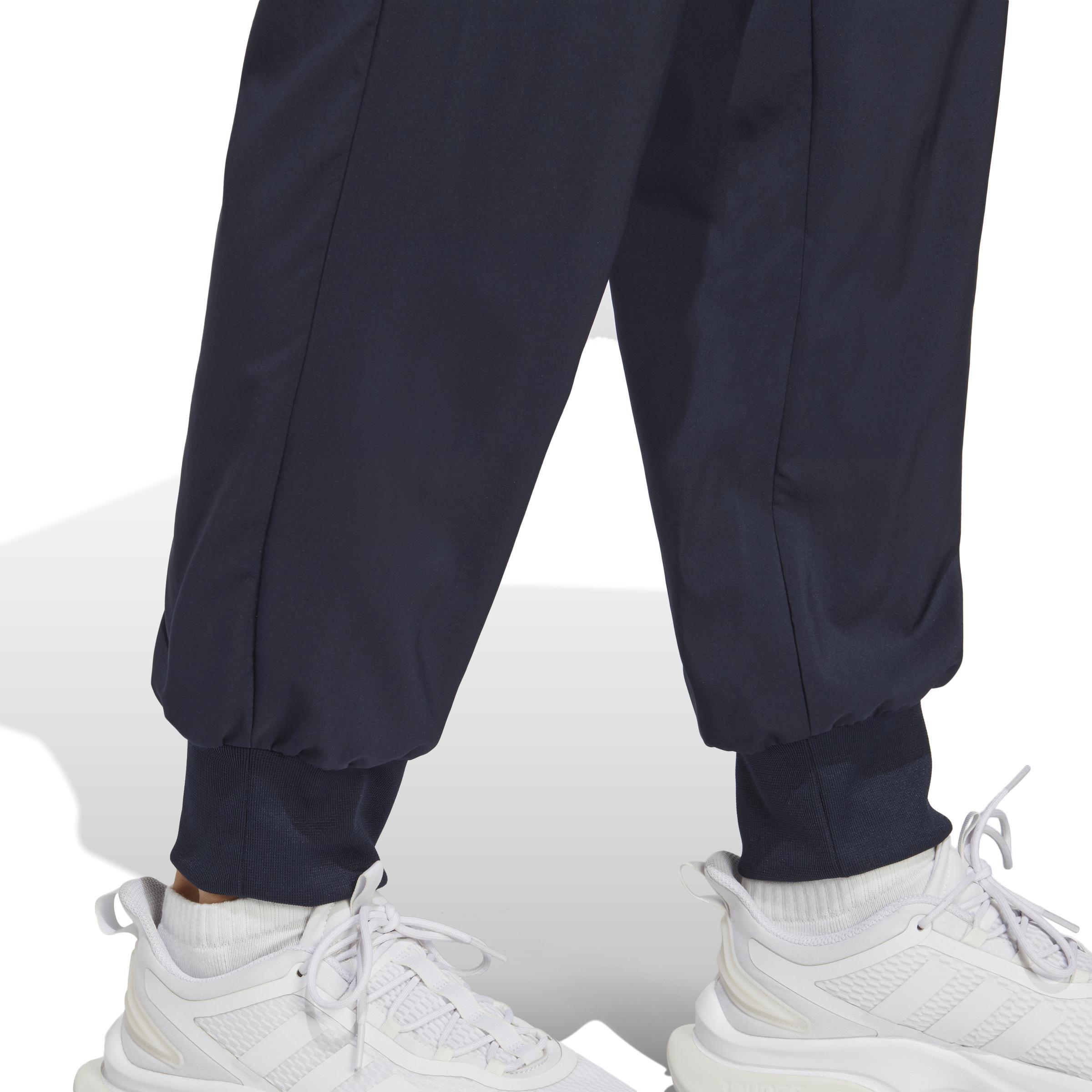 AEROREADY Essentials Stanford Tapered Cuff Embroidered Small Logo Tracksuit Bottoms, Blue, A901_ONE, large image number 3