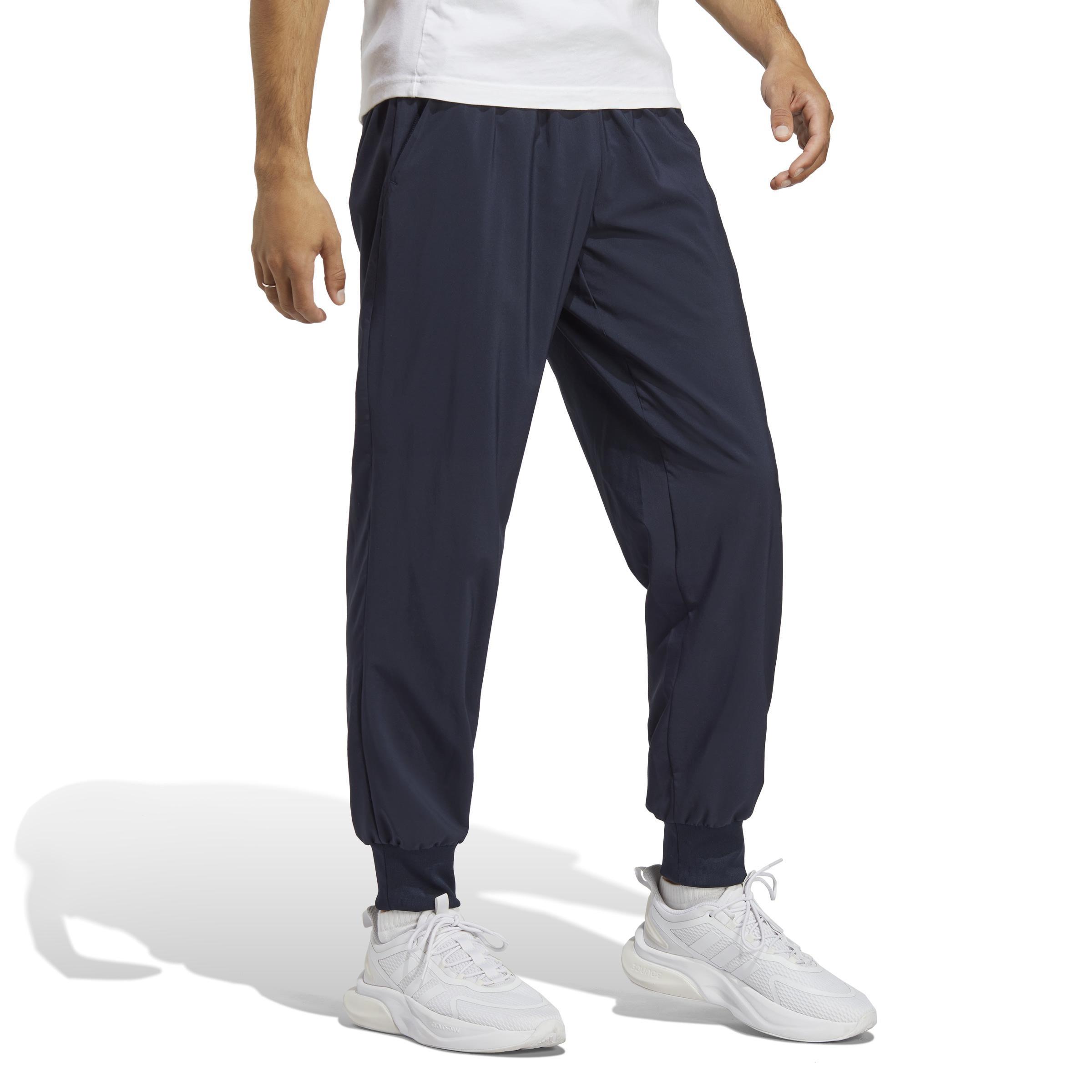 AEROREADY Essentials Stanford Tapered Cuff Embroidered Small Logo Tracksuit Bottoms, Blue, A901_ONE, large image number 11