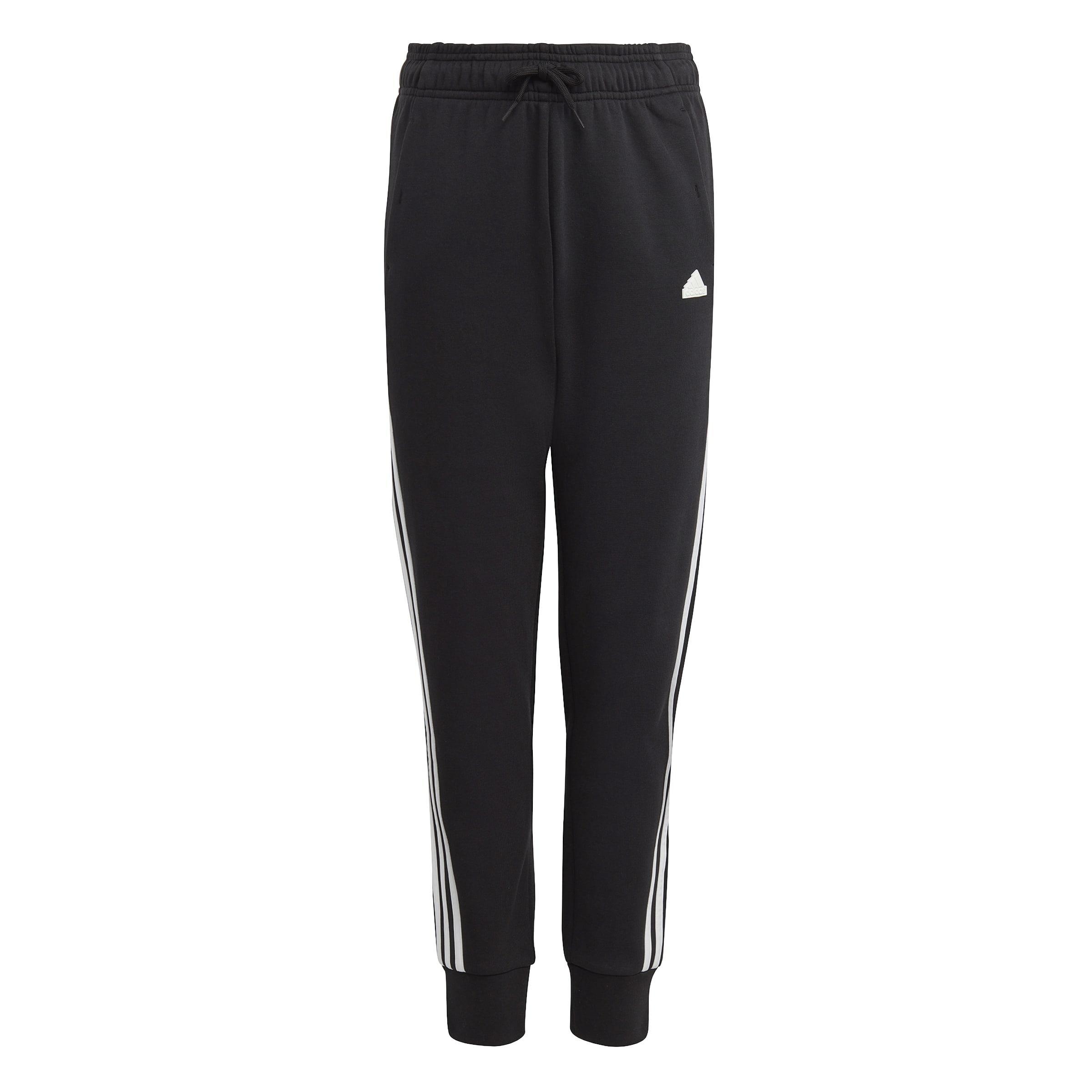Kids Unisex Future Icons 3-Stripes Cotton Tracksuit Bottoms, Black, A901_ONE, large image number 0