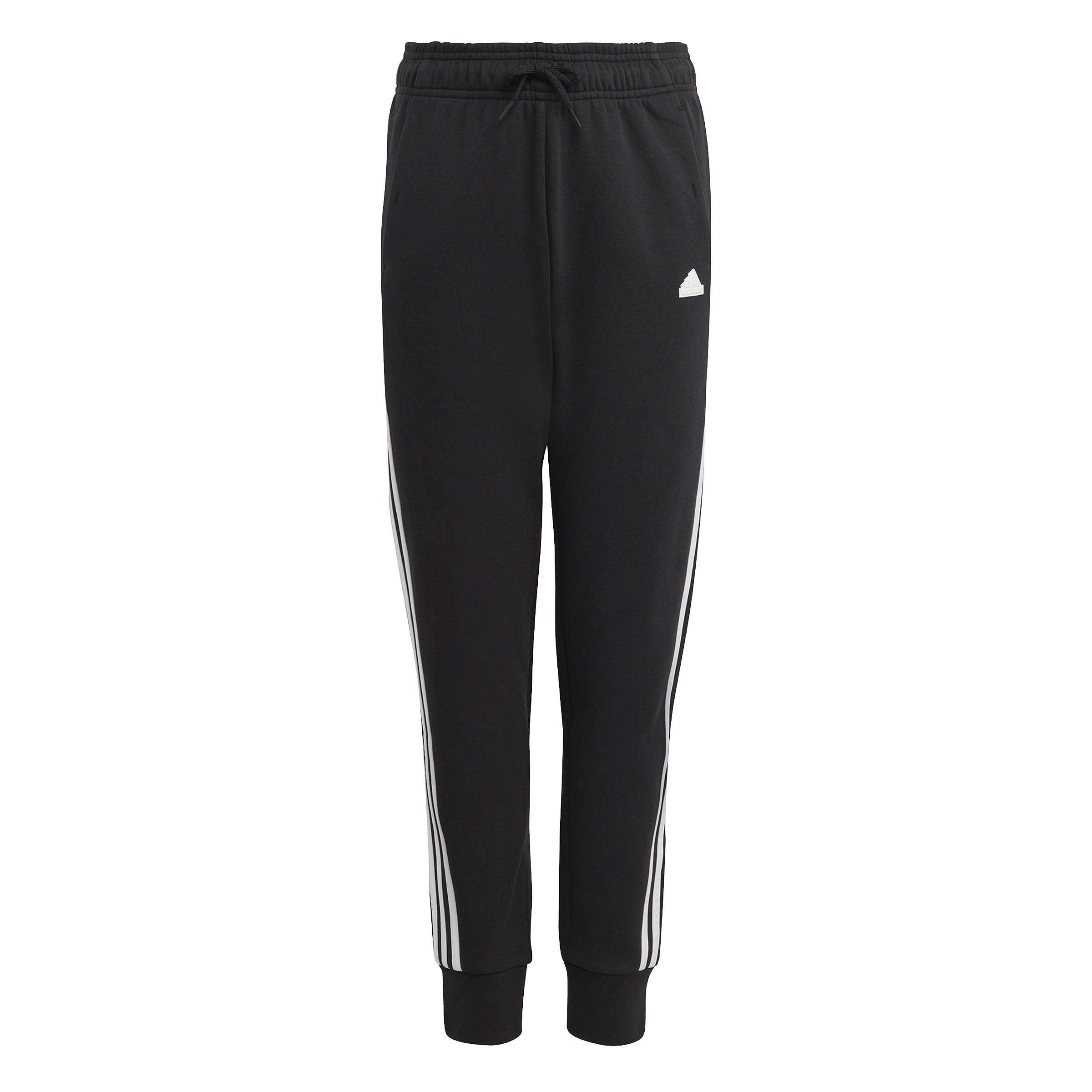 Kids Unisex Future Icons 3-Stripes Cotton Tracksuit Bottoms, Black, A901_ONE, large image number 1