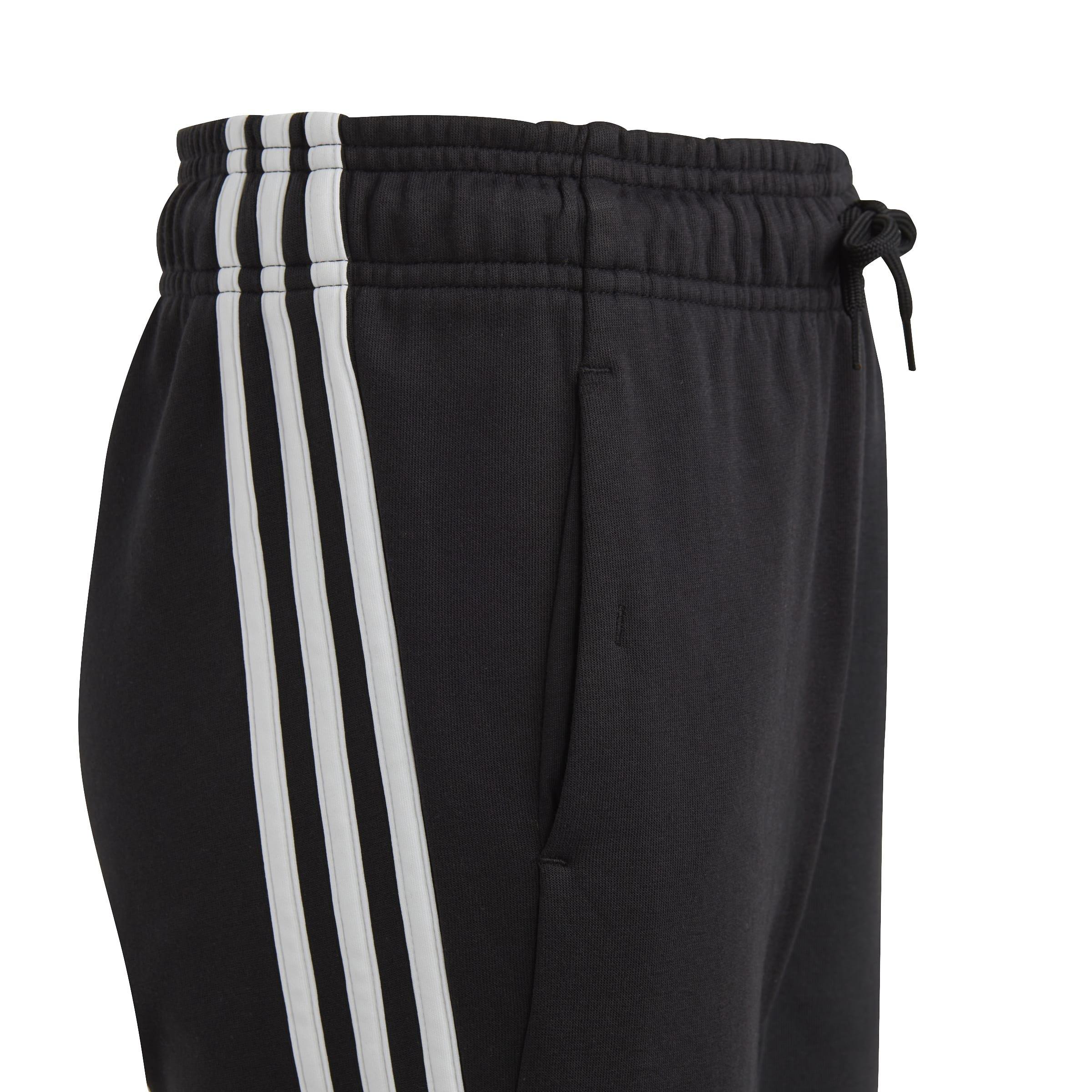 Kids Unisex Future Icons 3-Stripes Cotton Tracksuit Bottoms, Black, A901_ONE, large image number 4