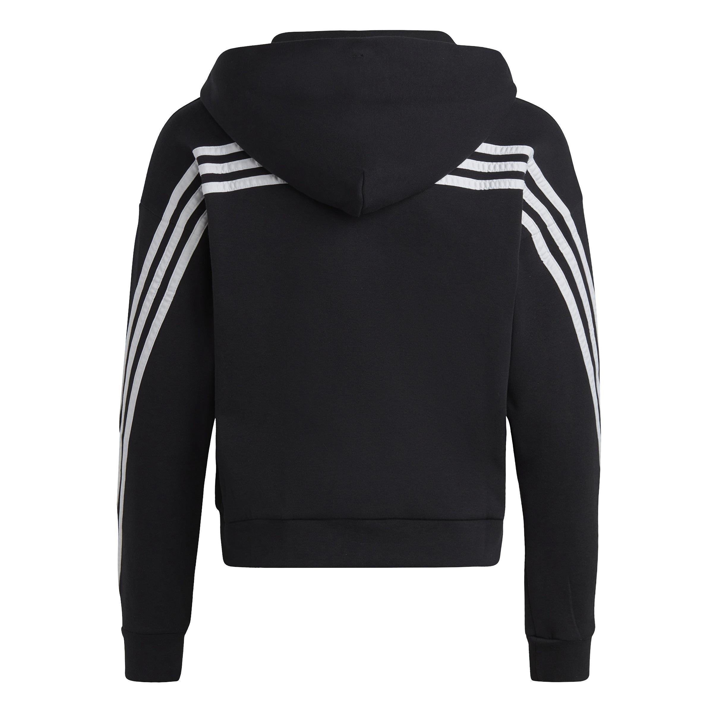 Kids Future Icons 3-Stripes Full-Zip Hoodie, Black, , large image number 2