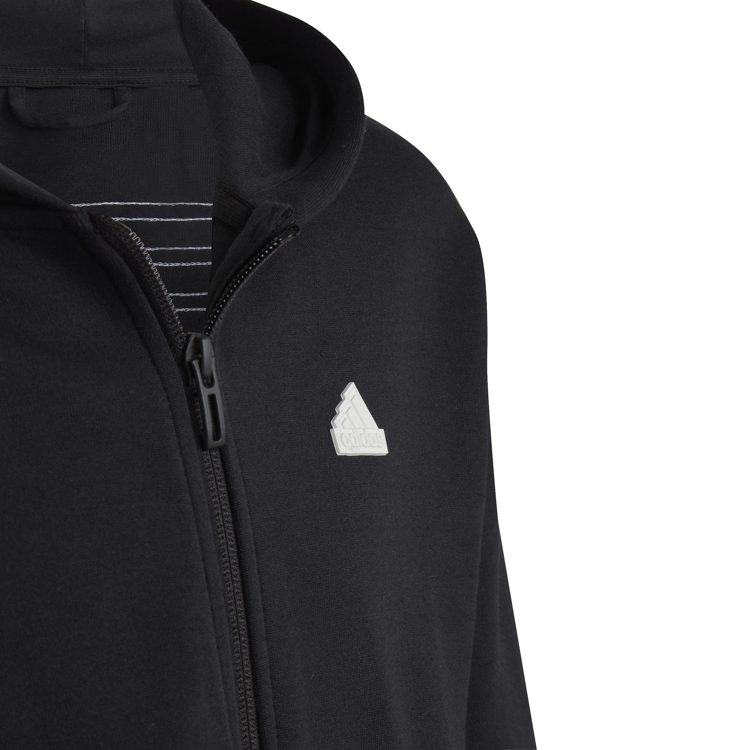 Kids Future Icons 3-Stripes Full-Zip Hoodie, Black, , large image number 4