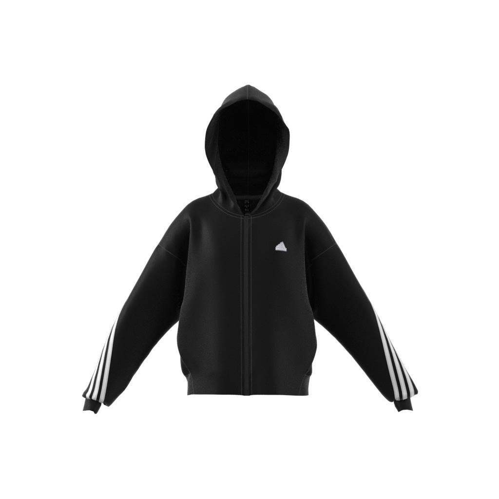 Kids Future Icons 3-Stripes Full-Zip Hoodie, Black, , large image number 6