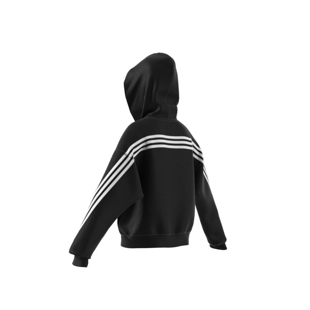 Kids Future Icons 3-Stripes Full-Zip Hoodie, Black, , large image number 7