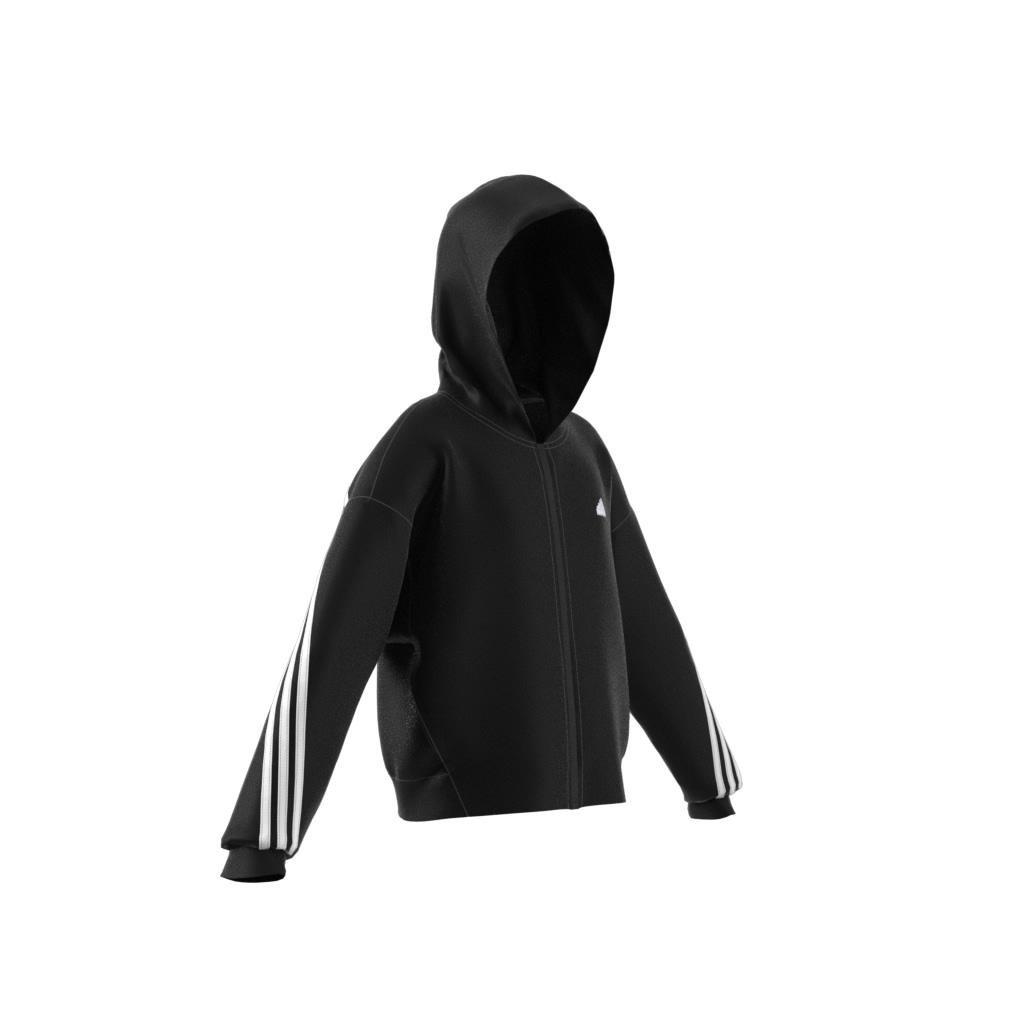 Kids Future Icons 3-Stripes Full-Zip Hoodie, Black, , large image number 11