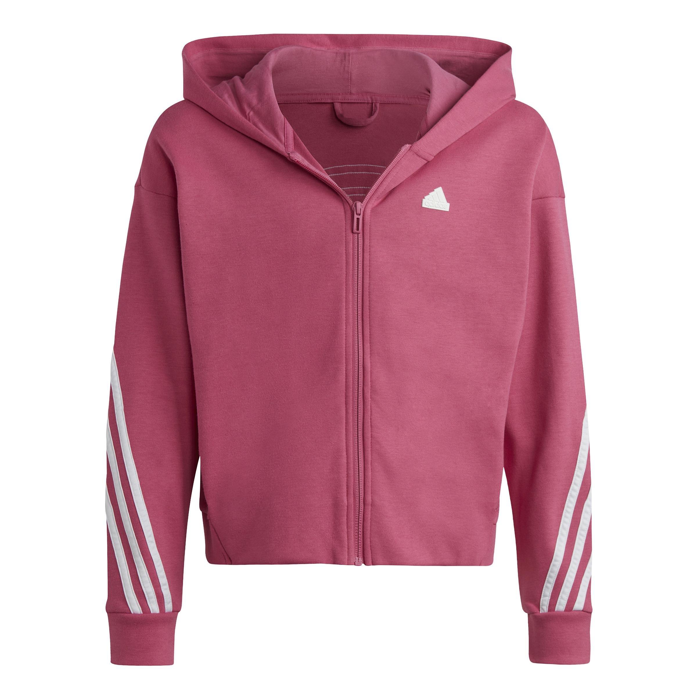 Kids Future Icons 3-Stripes Full-Zip Hoodie, Pink, A901_ONE, large image number 0