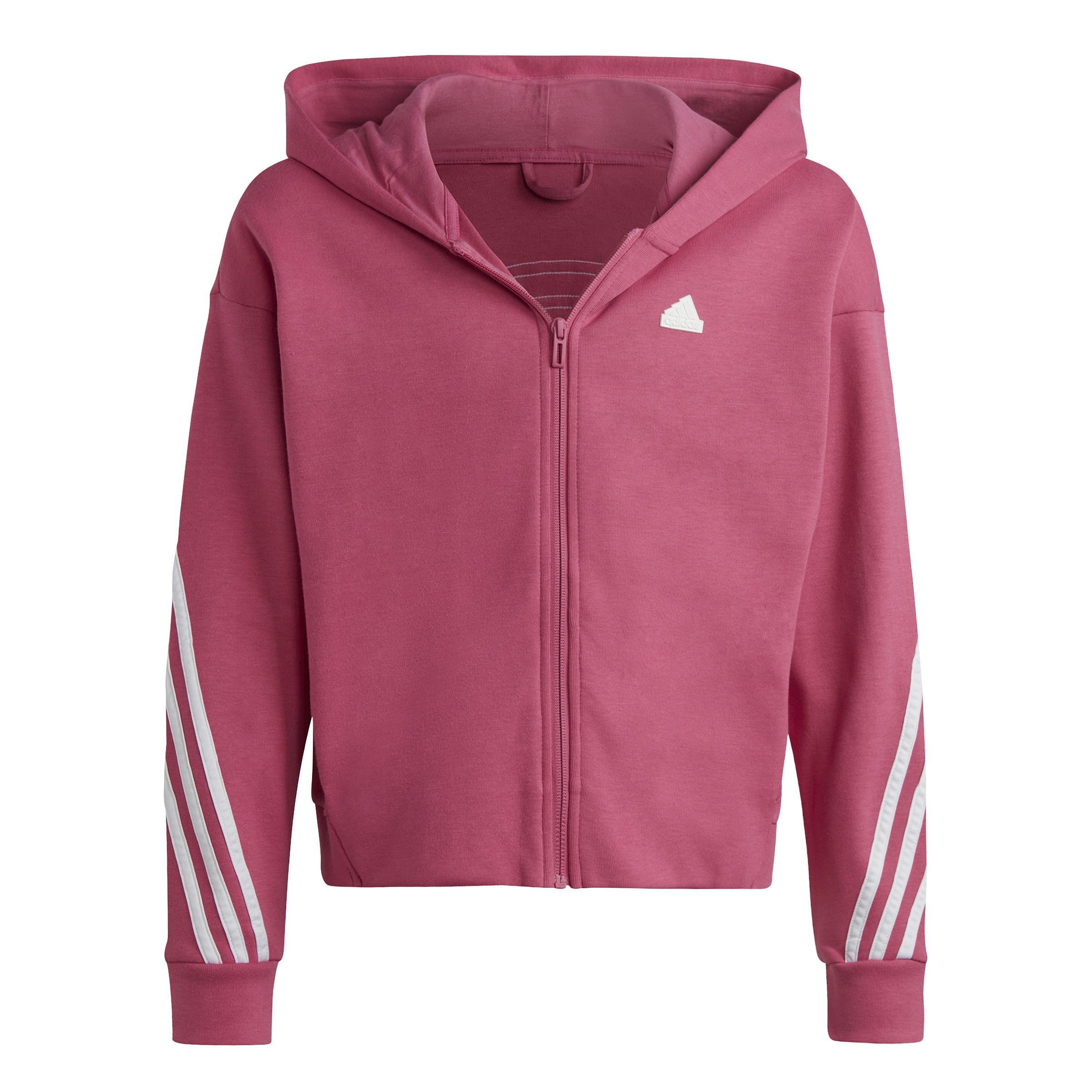 Kids Future Icons 3-Stripes Full-Zip Hoodie, Pink, A901_ONE, large image number 2
