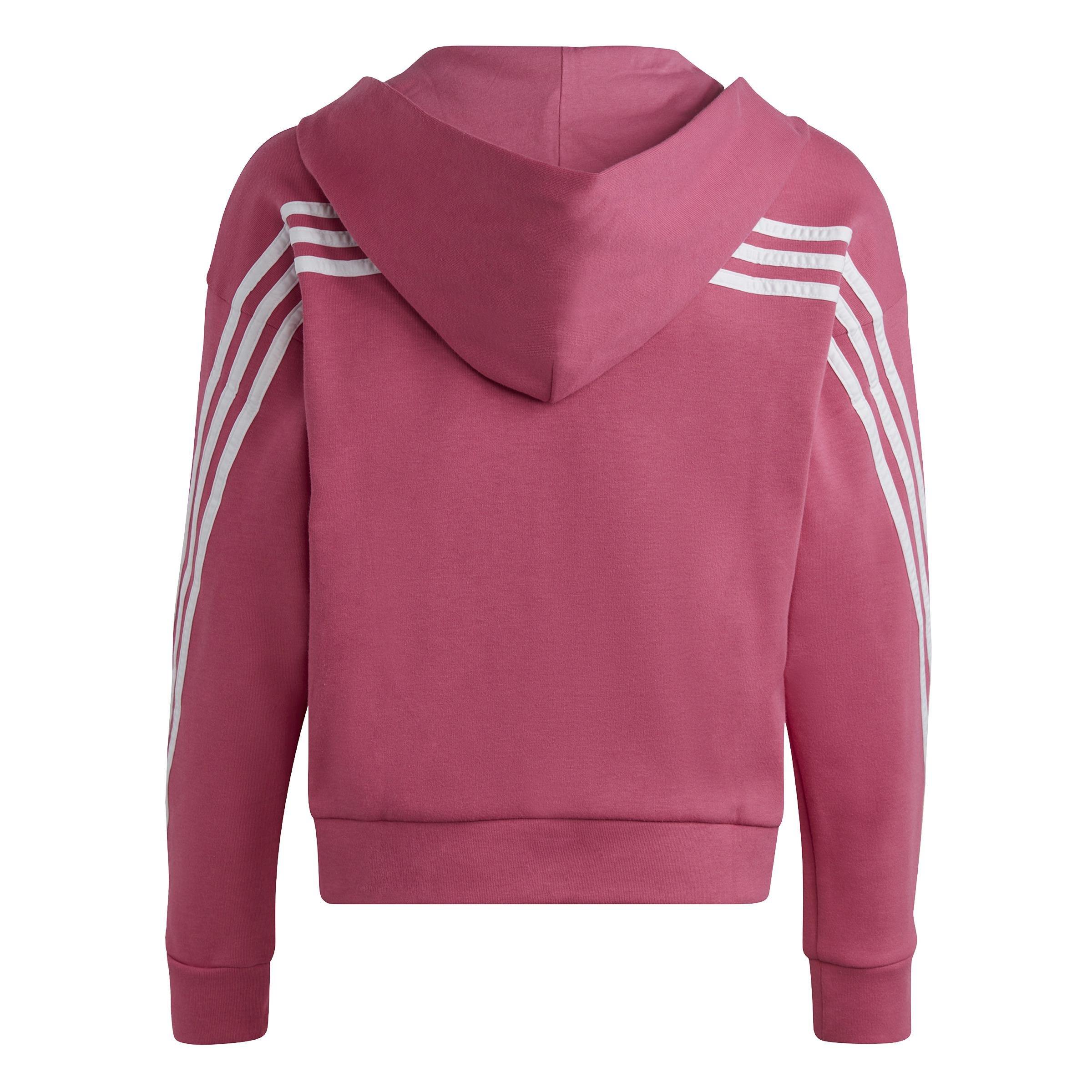 Kids Future Icons 3-Stripes Full-Zip Hoodie, Pink, A901_ONE, large image number 3