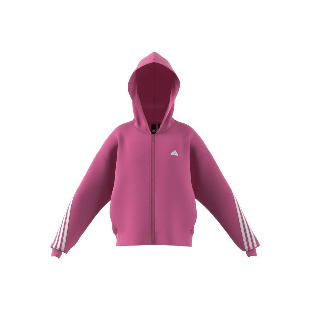 Kids Future Icons 3-Stripes Full-Zip Hoodie, Pink, A901_ONE, large image number 8
