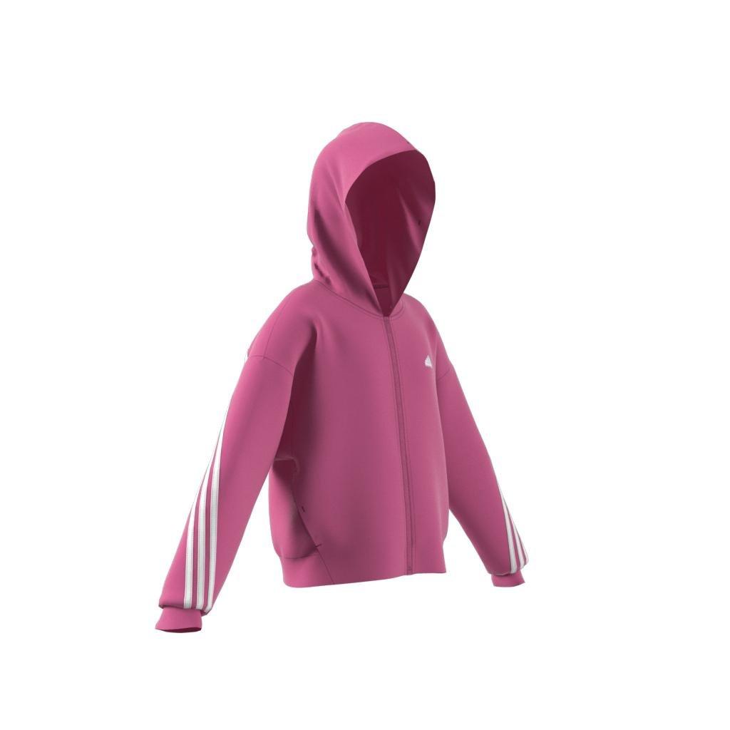 Kids Future Icons 3-Stripes Full-Zip Hoodie, Pink, A901_ONE, large image number 9