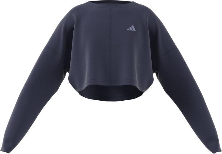 Kids Yoga Aeroready Cropped Sweatshirt, Blue, , large image number 0