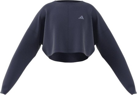 Kids Girls Yoga Aeroready Cropped Sweatshirt, Blue, A901_ONE, large image number 0