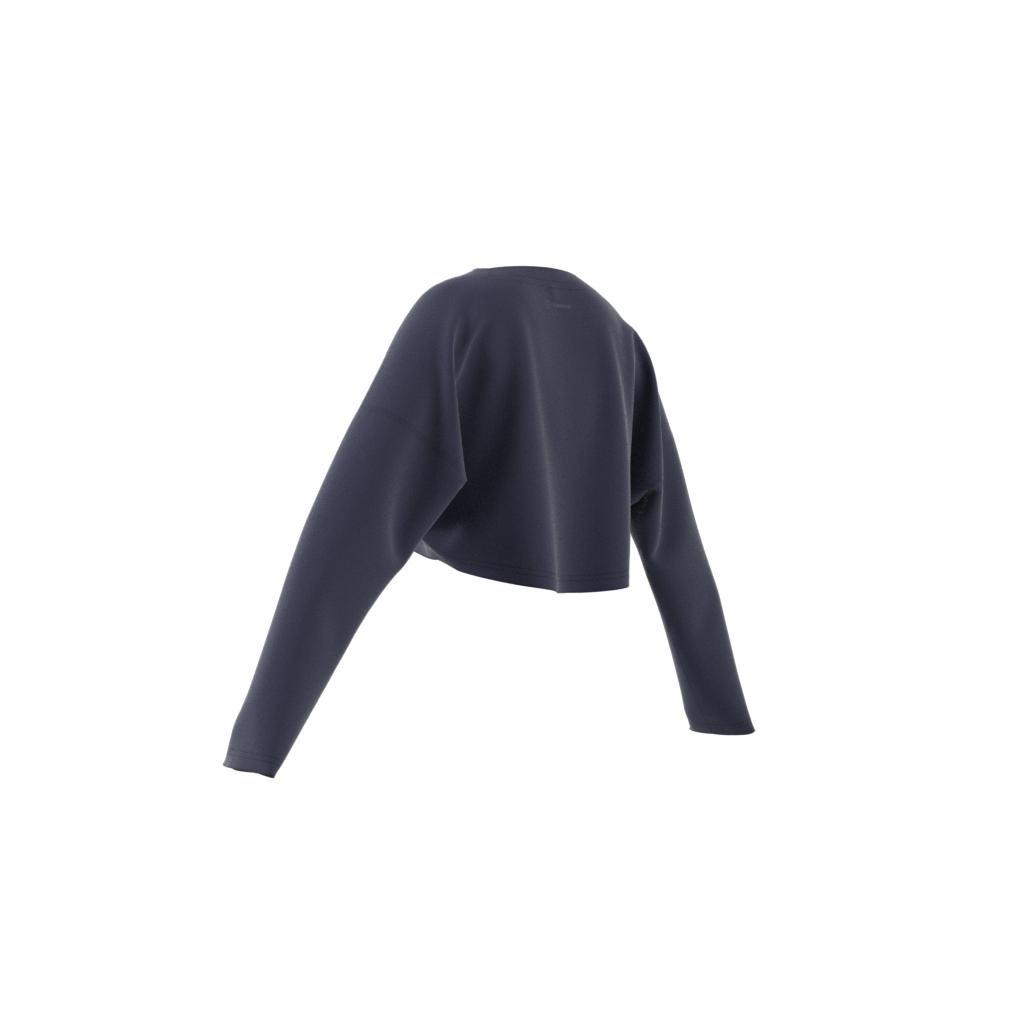 Kids Yoga Aeroready Cropped Sweatshirt, Blue, A901_ONE, large image number 3