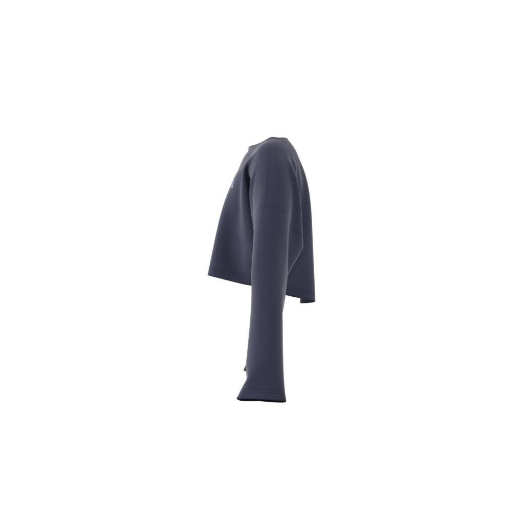 Kids Yoga Aeroready Cropped Sweatshirt, Blue, , large image number 4