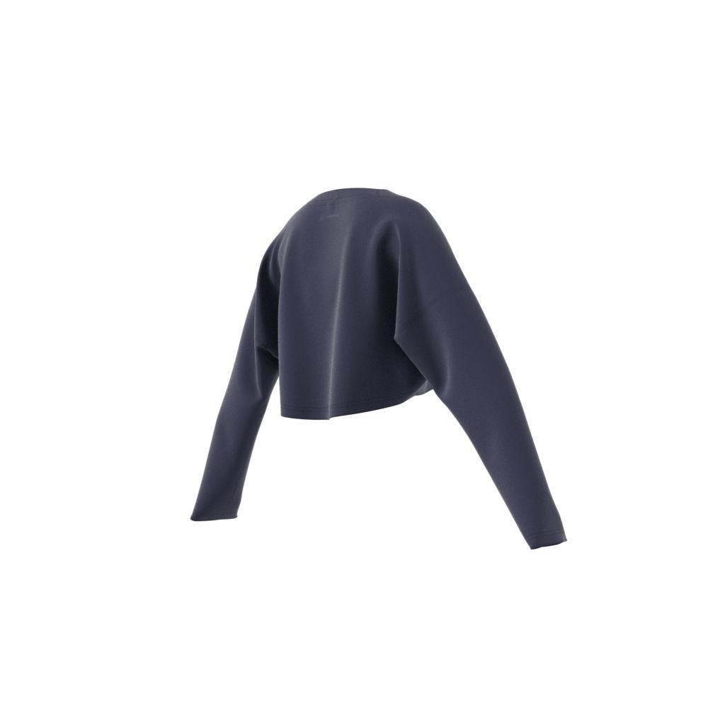 Kids Yoga Aeroready Cropped Sweatshirt, Blue, , large image number 5