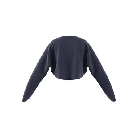 Kids Girls Yoga Aeroready Cropped Sweatshirt, Blue, A901_ONE, large image number 6