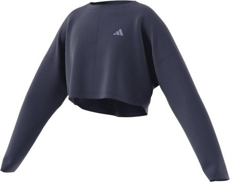 Kids Girls Yoga Aeroready Cropped Sweatshirt, Blue, A901_ONE, large image number 7
