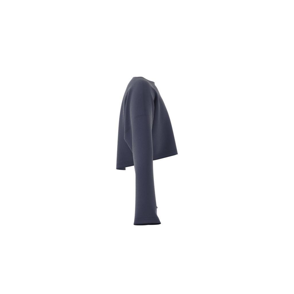 Kids Yoga Aeroready Cropped Sweatshirt, Blue, , large image number 8