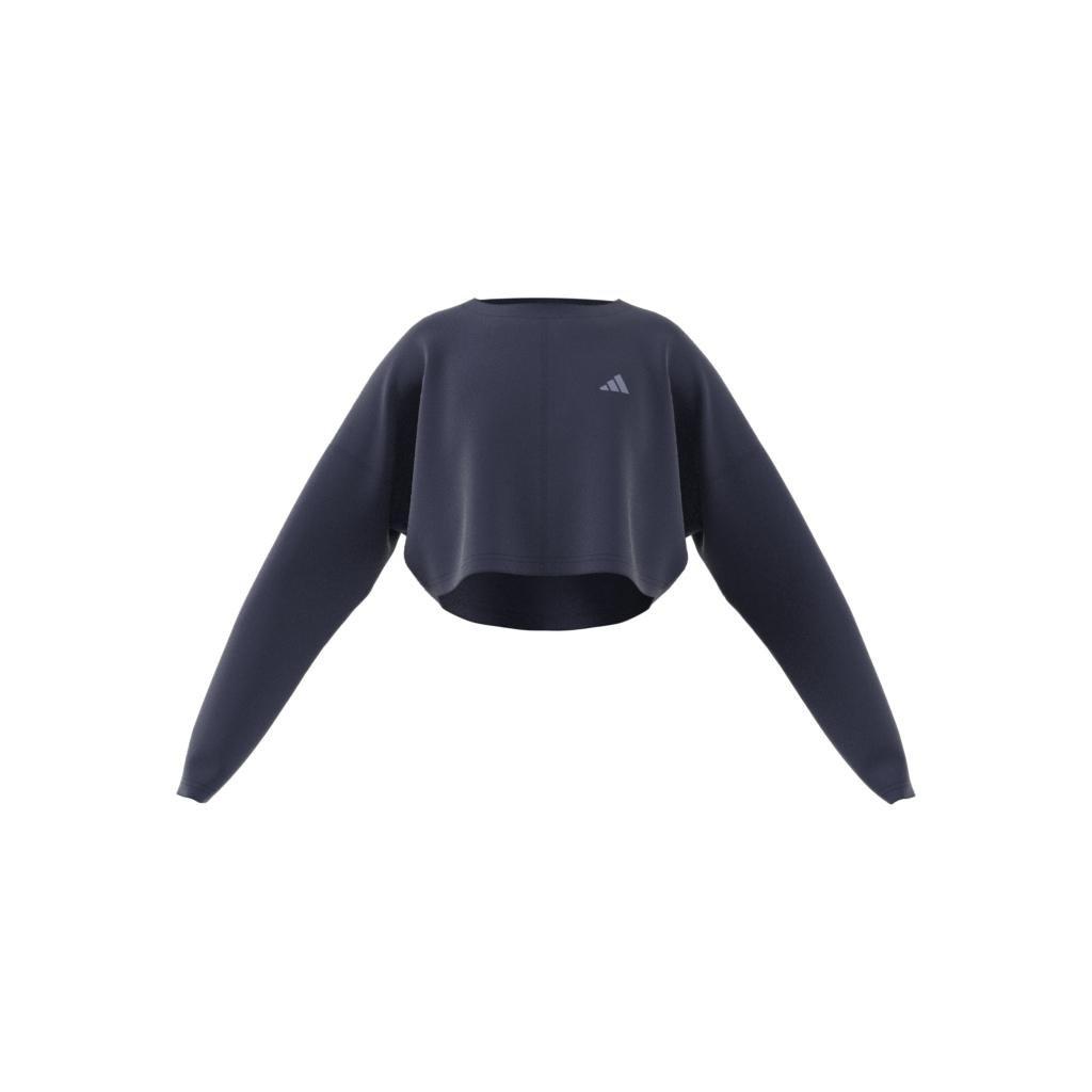 Kids Yoga Aeroready Cropped Sweatshirt, Blue, , large image number 10