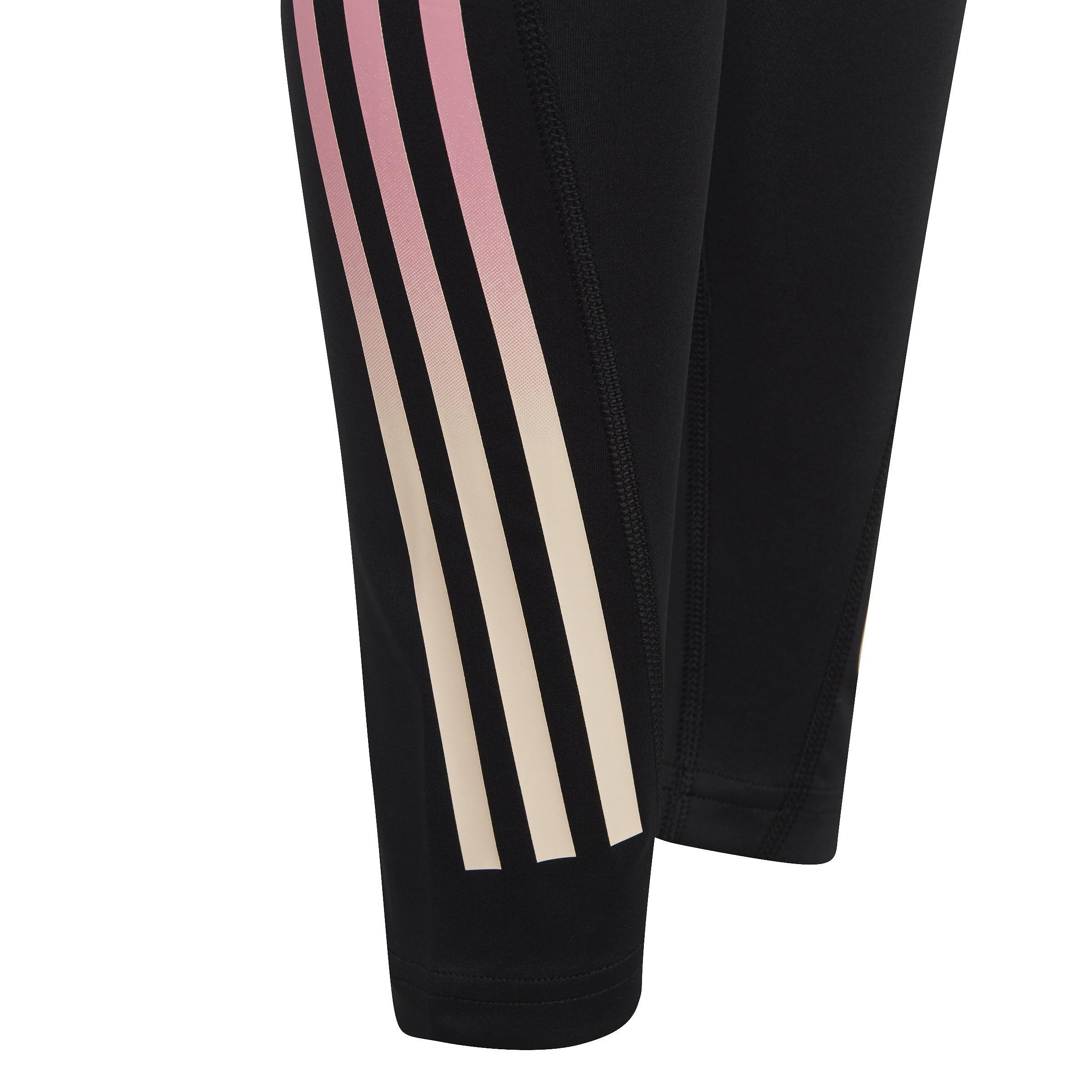 Kids Aeroready 3-Stripes High-Rise 7/8 Optime Pocket Leggings, Black, A901_ONE, large image number 3