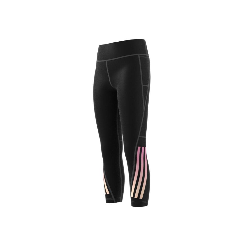 Aeroready 3-Stripes High-Rise 7/8 Optime Pocket Leggings, Black, A901_ONE, large image number 6